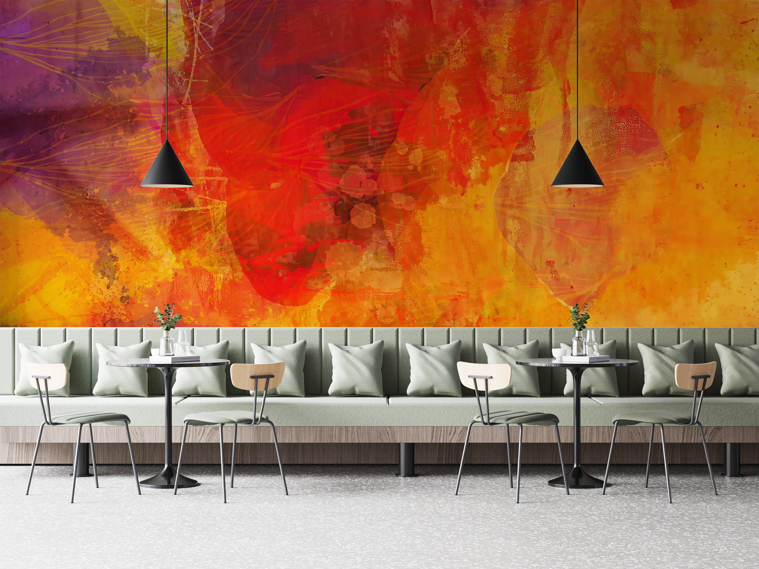 Bright Orange Wallpaper Mural