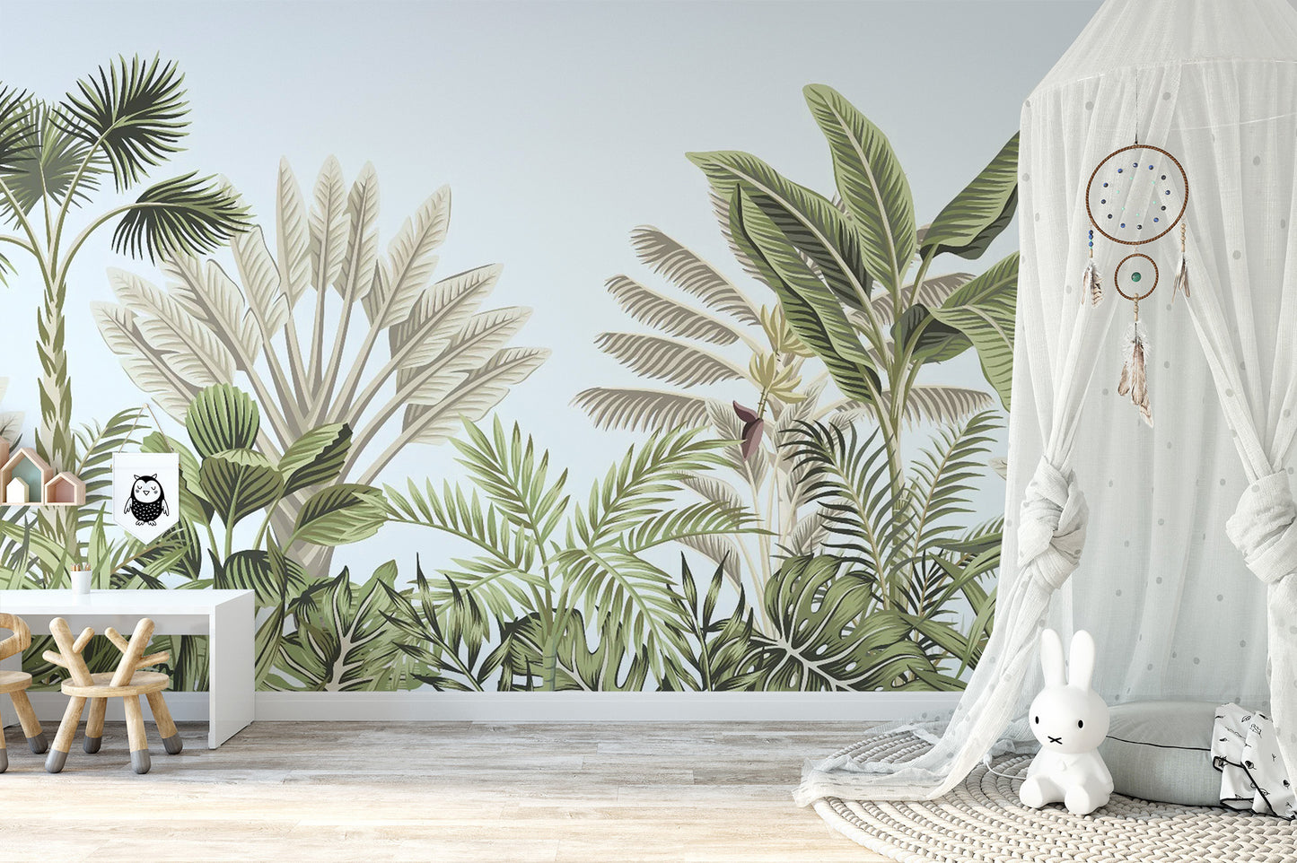 Vintage Tropical Leaves Wallpaper Mural