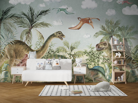 Immemorial Jurassic wallpaper mural design
