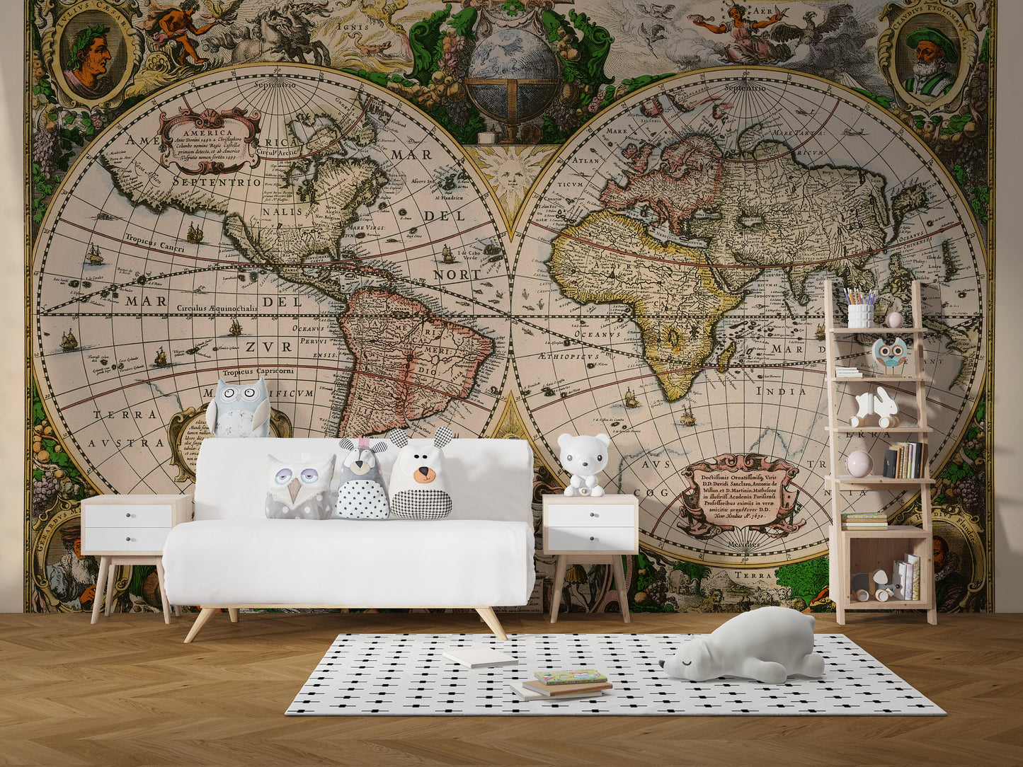 Old World Map Wallpaper Mural
