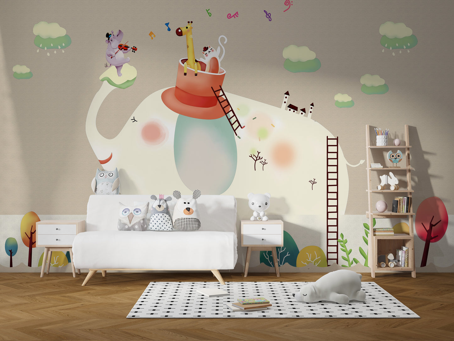 Cartoon Elephant Wallpaper Murals