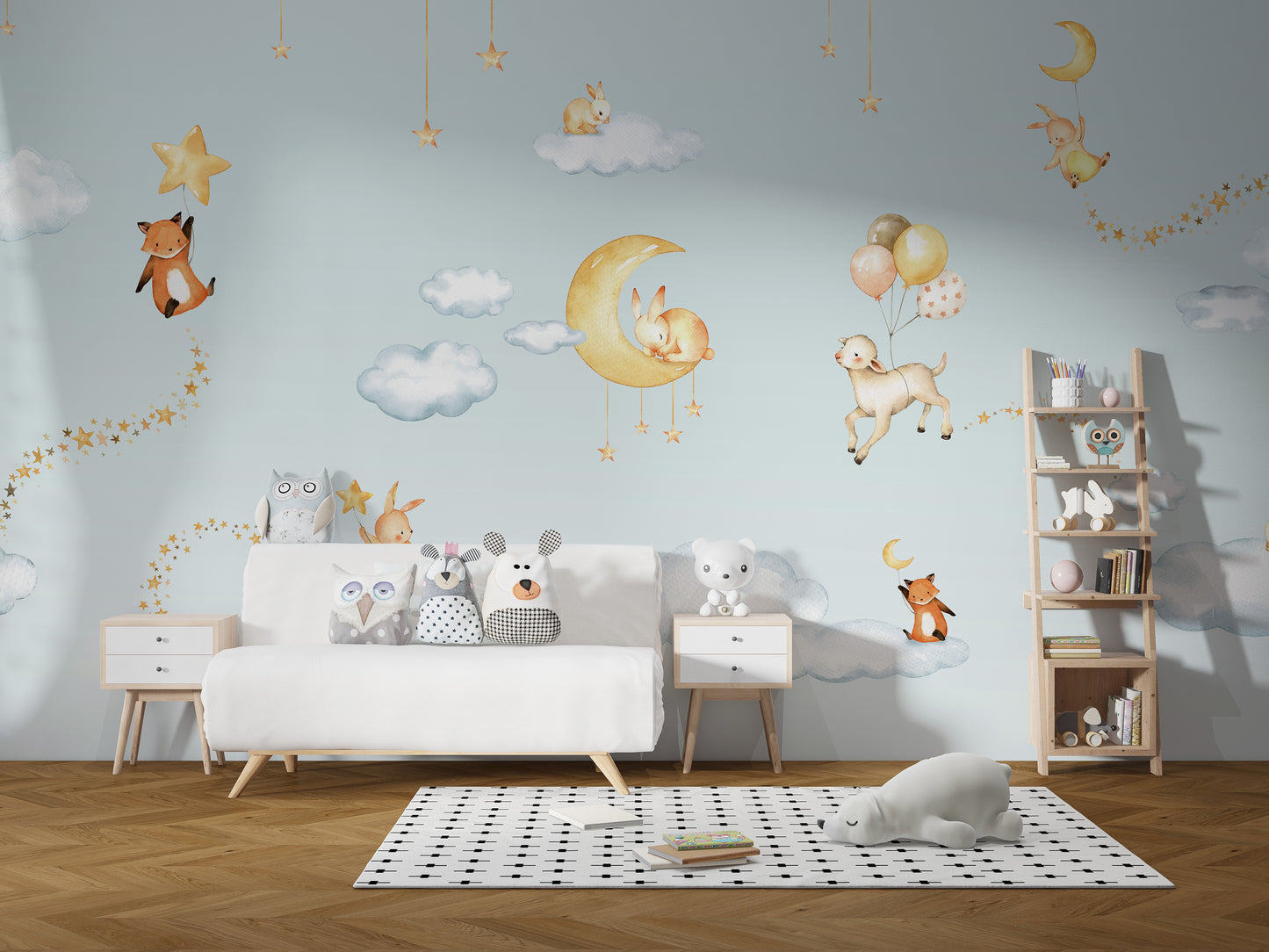 Blue Sweets dreams wallpaper for kids room