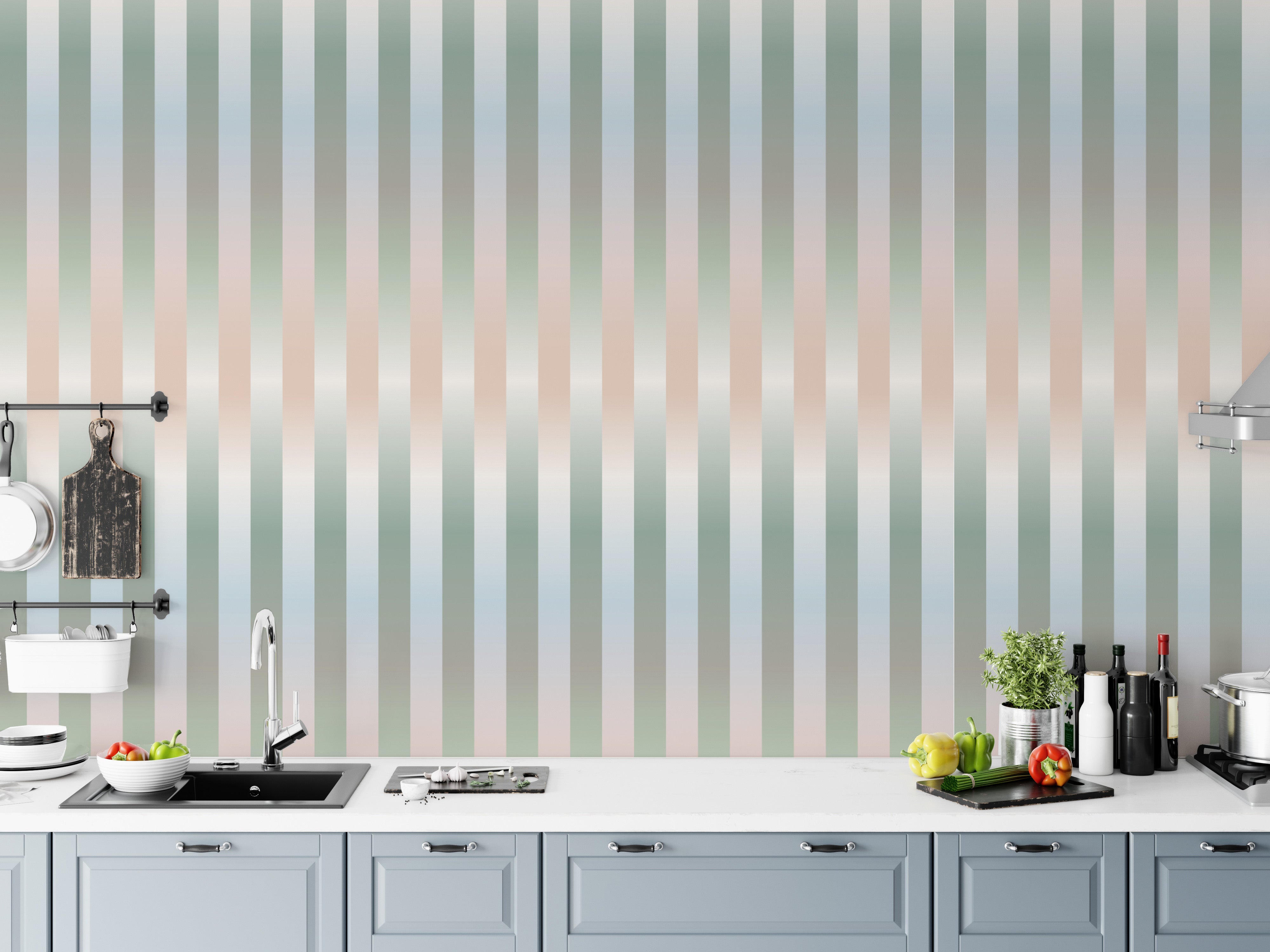 Soft Gradient Blurred Striped Wallpaper
