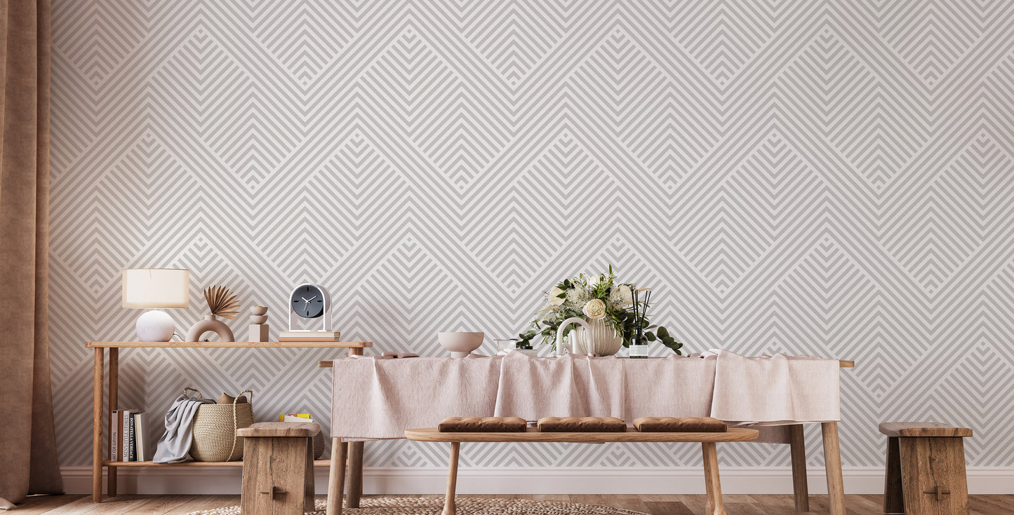 Contemporary geometric wallpaper in gray
