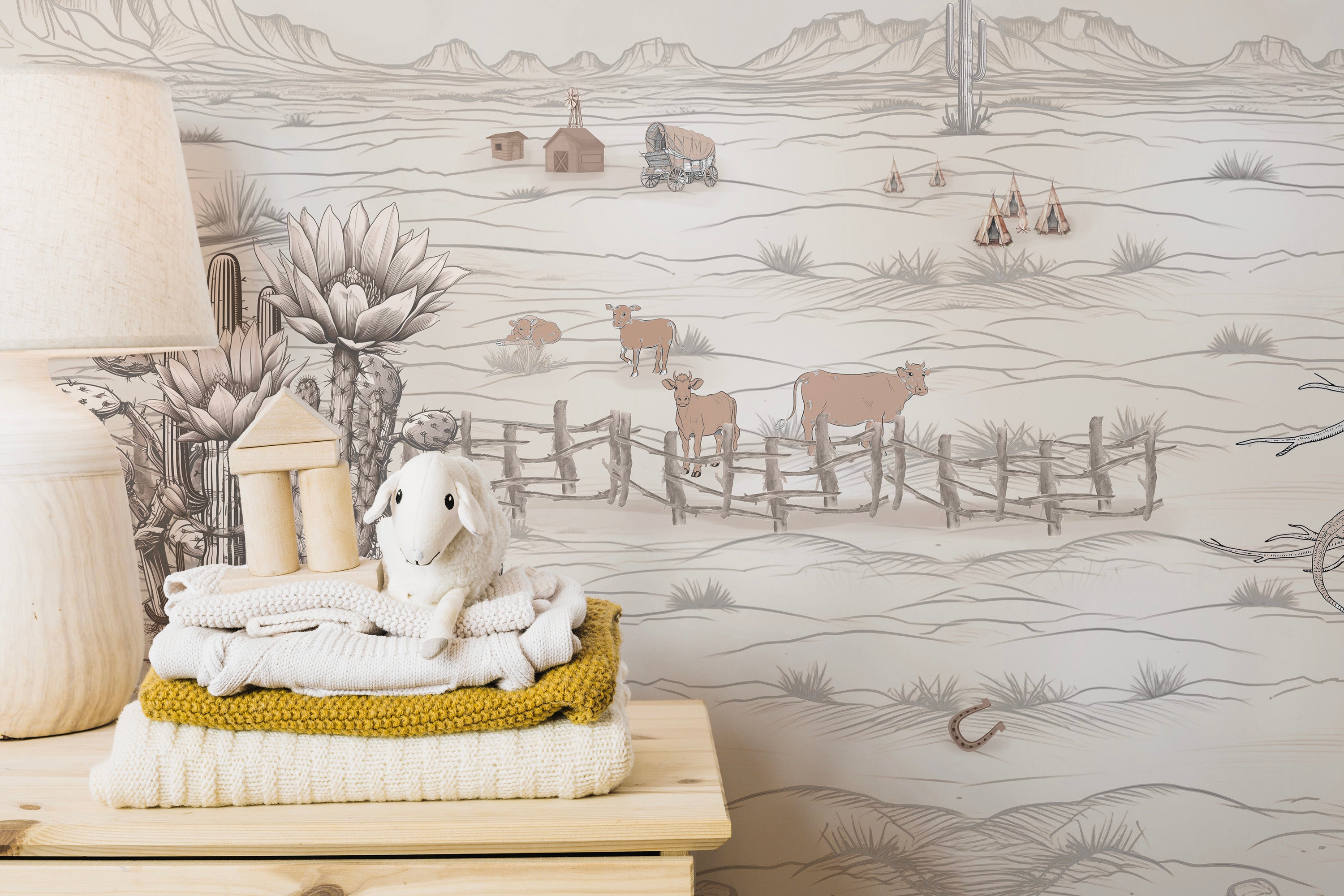 Adventure-filled nursery with this wallpaper mural