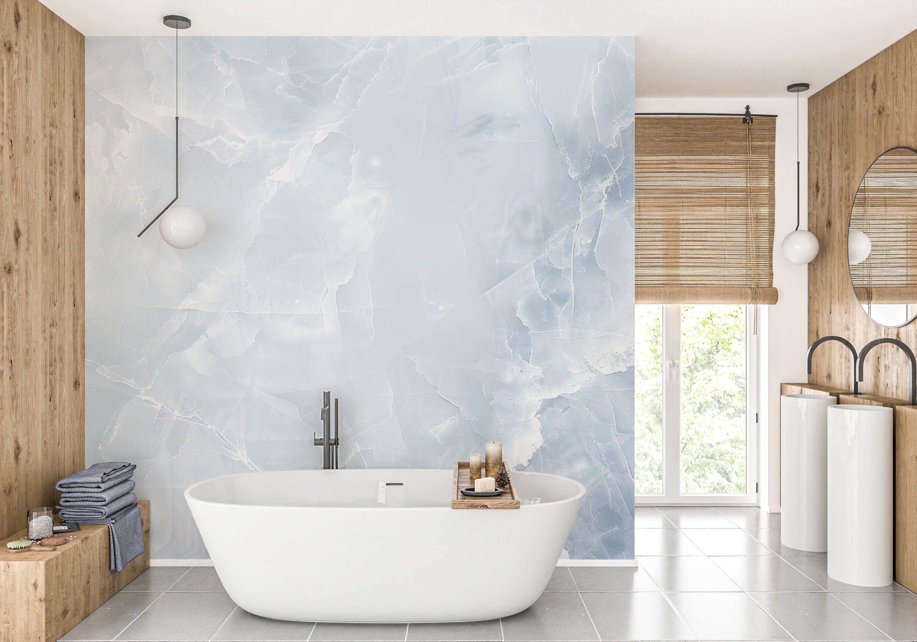 Frost mural brings elegance to bathroom walls