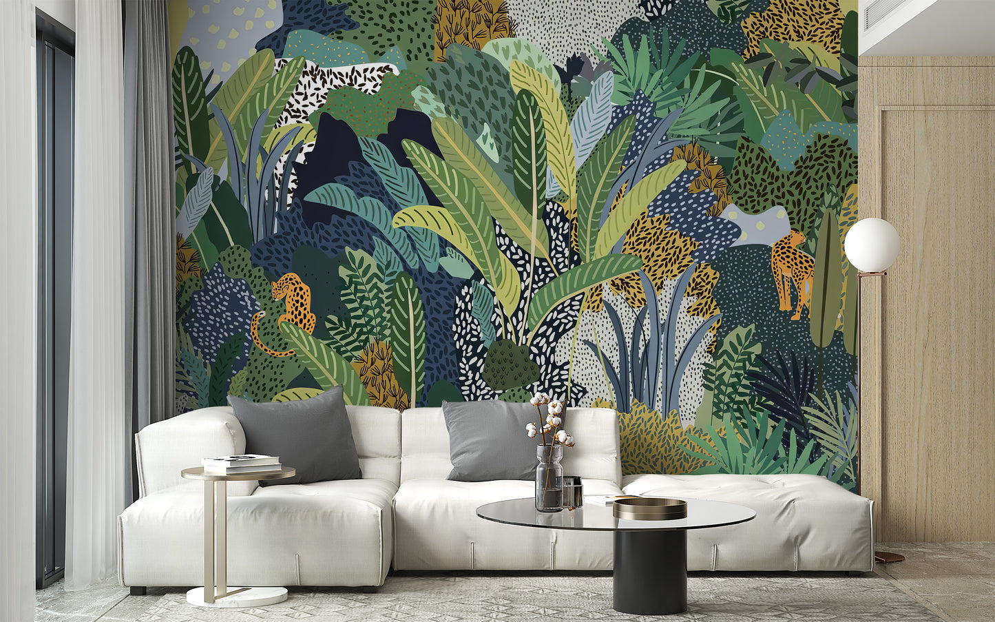 Hidden Jungle Cat Mural Wallpaper