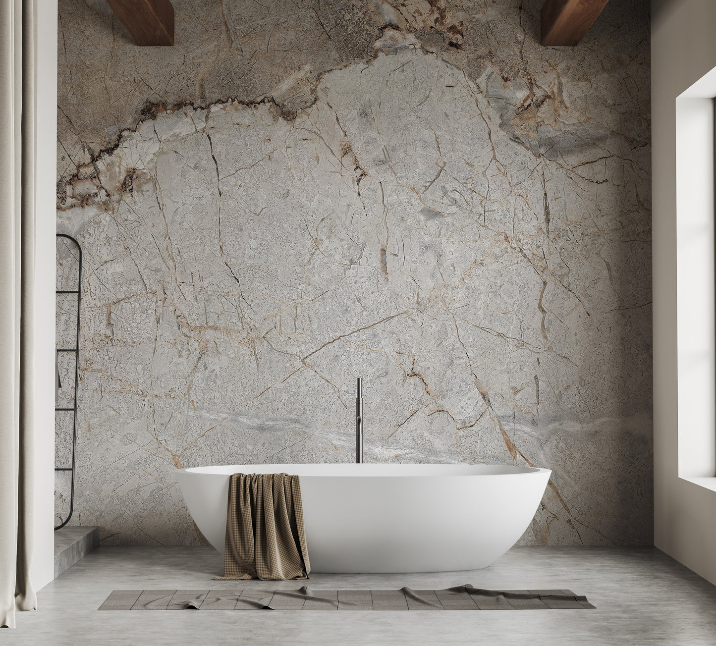 Elegant Gray Marble Wall Mural