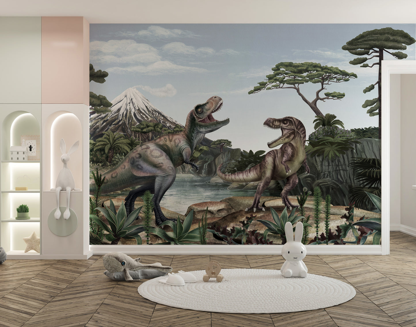 Terrific T-Rex Dinosaur Mural Wallpaper