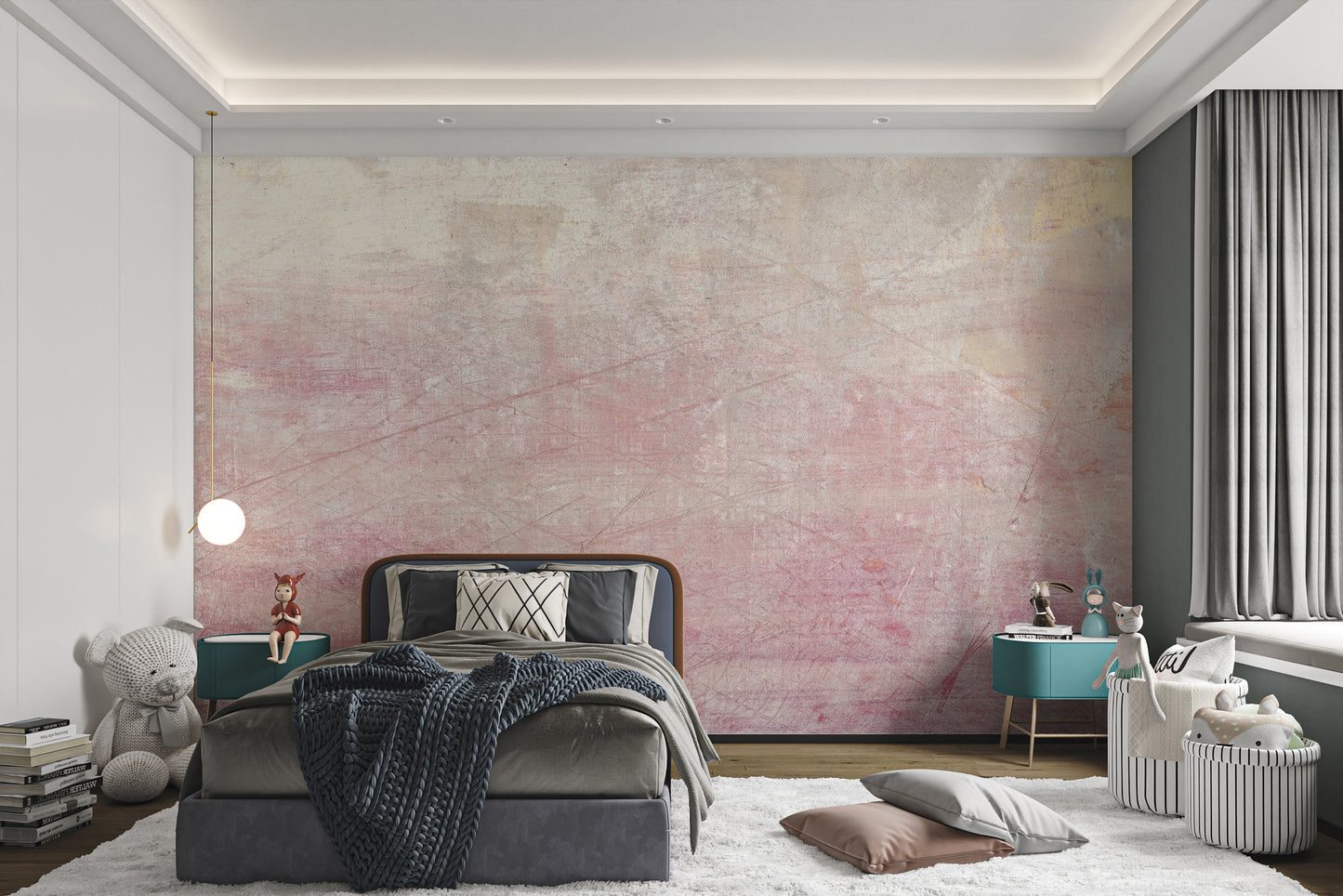 Minimalist Blush Textured Wallpaper Design
