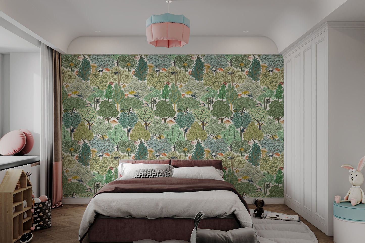 Botanic Ballet wallpaper mural with graceful floral designs.
