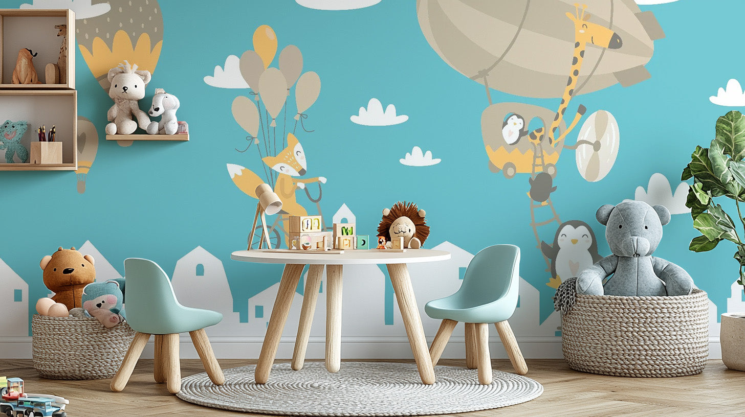 Colorful Kids Animated Motifs Wallpaper Mural mural
