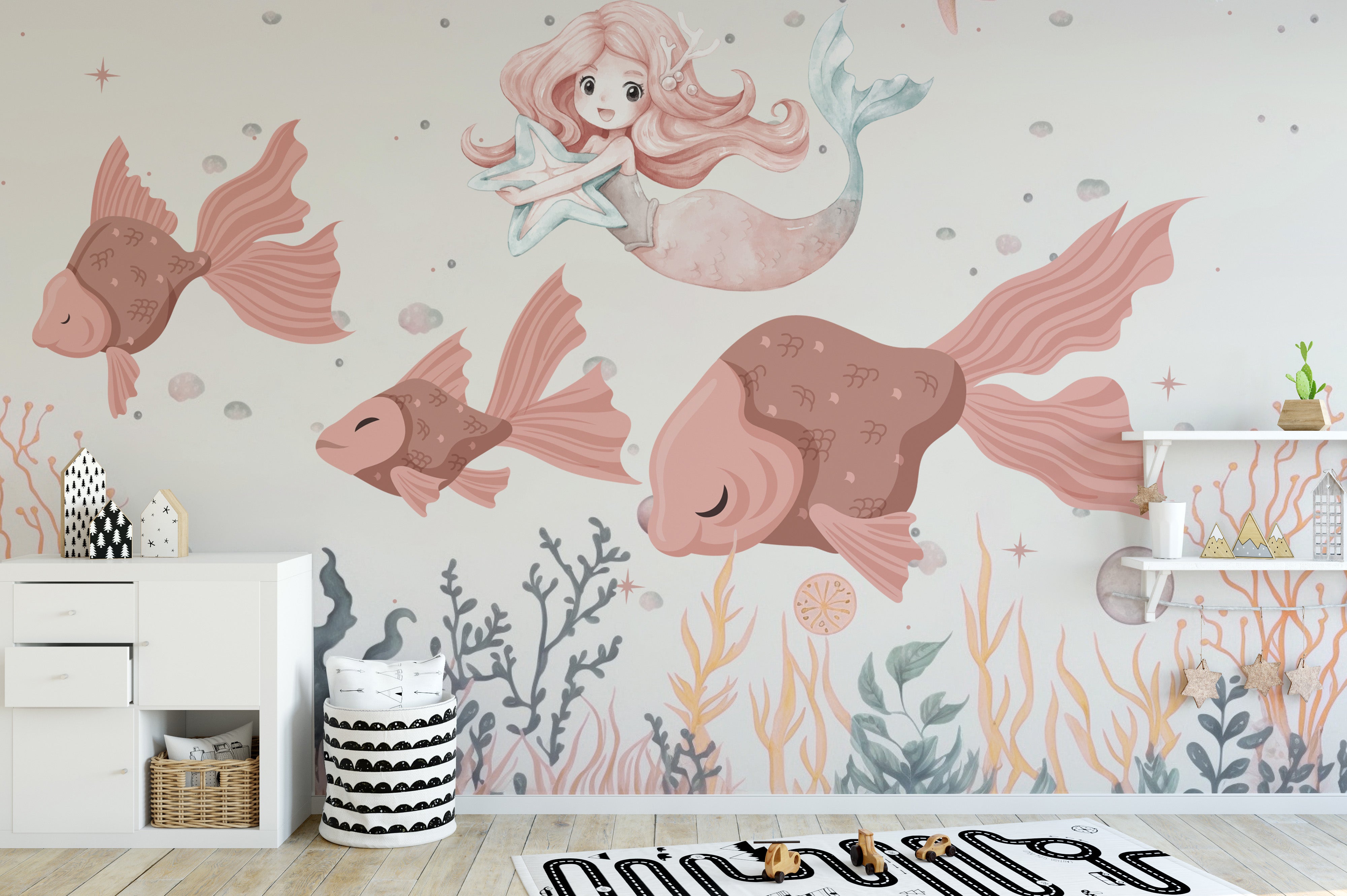 Mermaid Enchanted Reef Mural wallpaper for walls