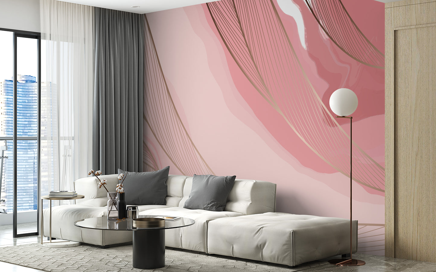 Luxurious Pink Gold Marble Wallpaper Murals