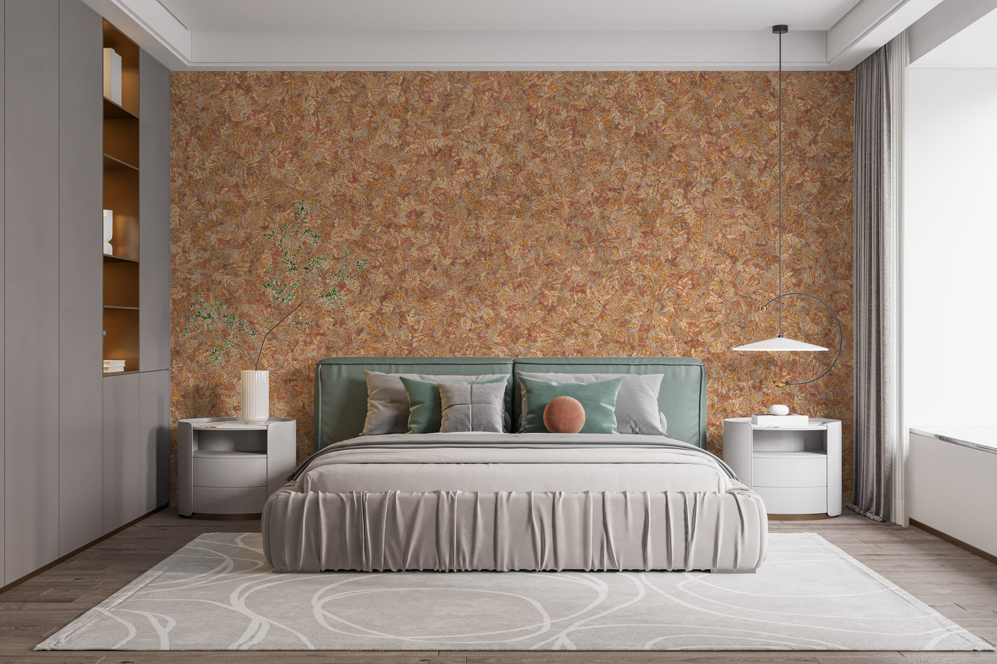 Autumn-inspired leaf wallpaper design
