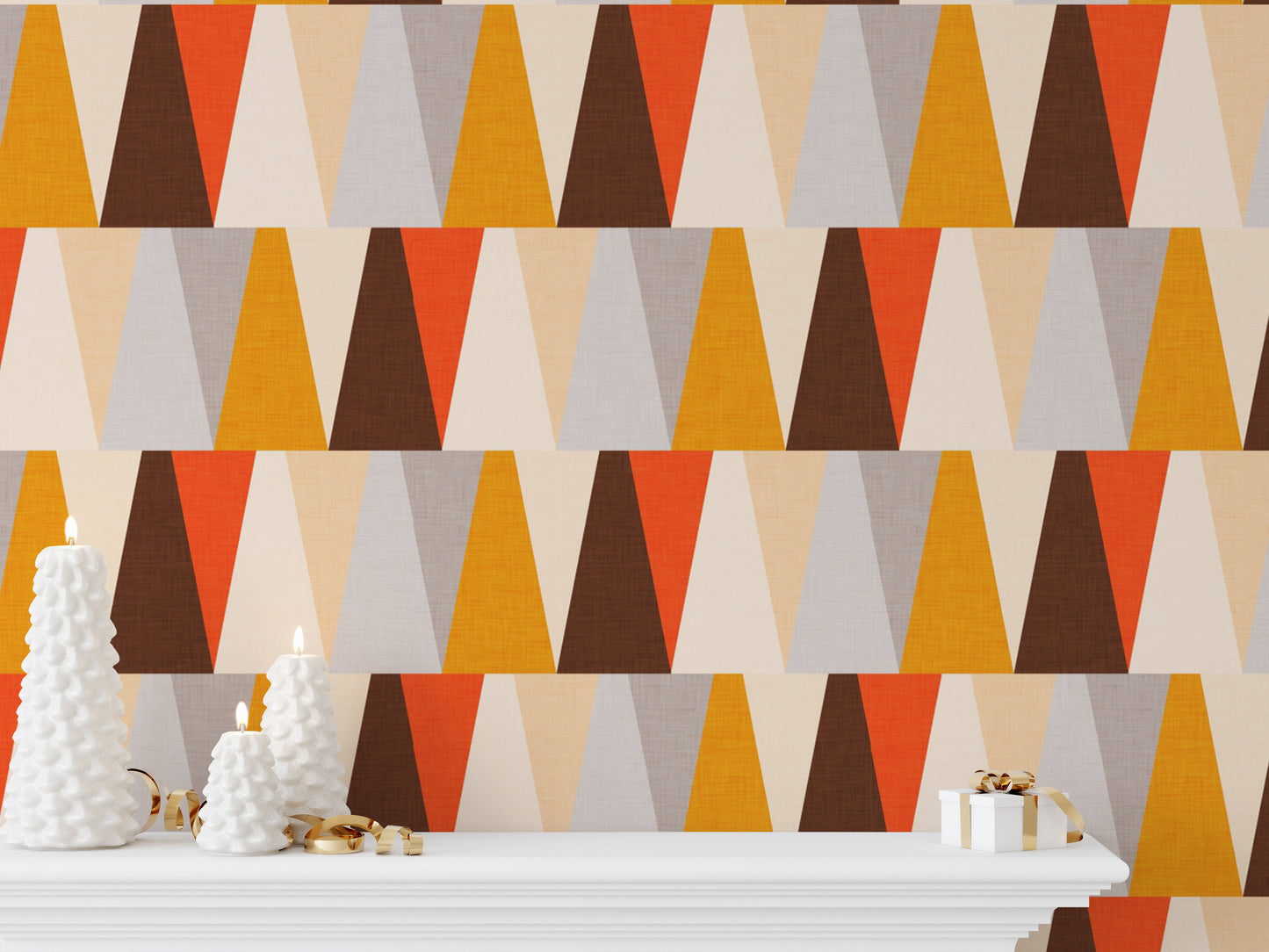 Stylish triangle pattern wallpaper for bedrooms
