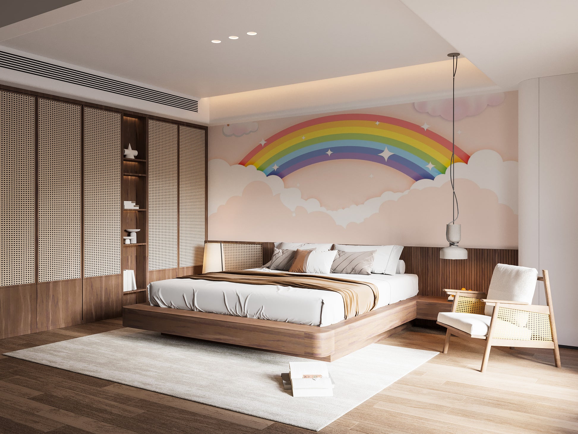 Colorful Rainbow Wallpaper Mural for Kids - Giffywalls