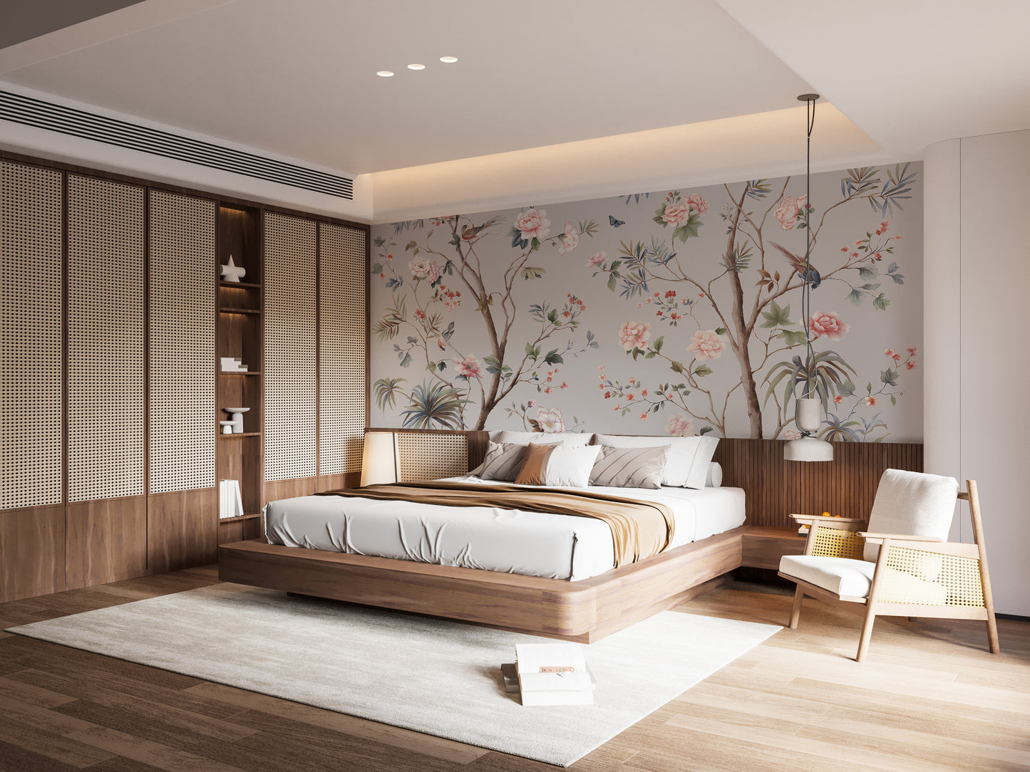 Chinoeserie Floral design Wallpaper Mural