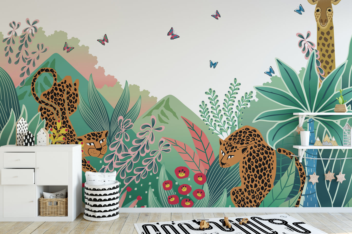 Leopard and Giraffe Kids Wallpaper Murals