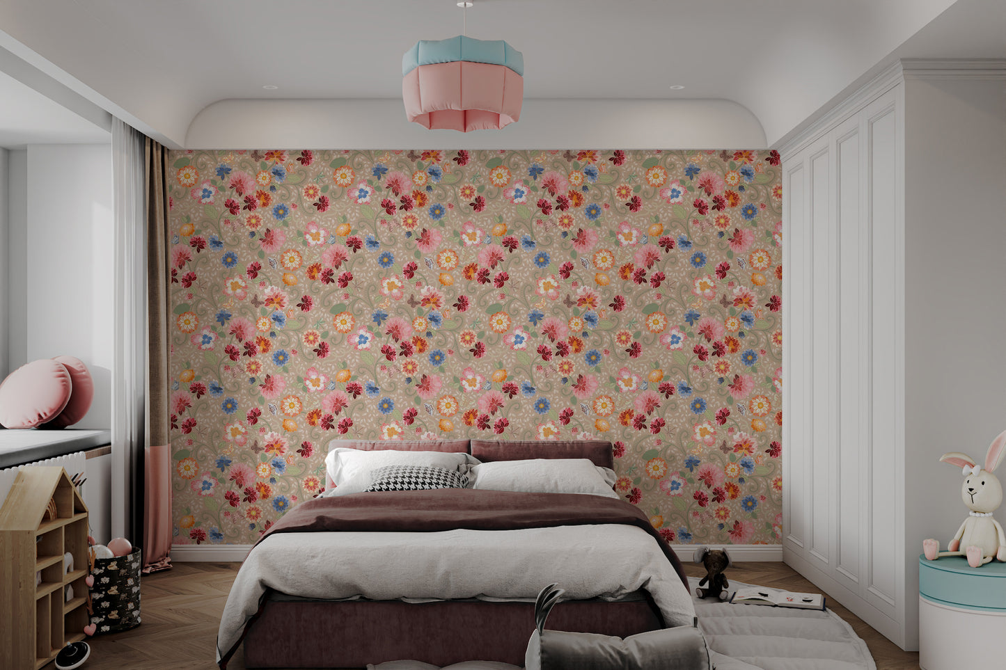 Provence-inspired wallpaper with delicate flowers