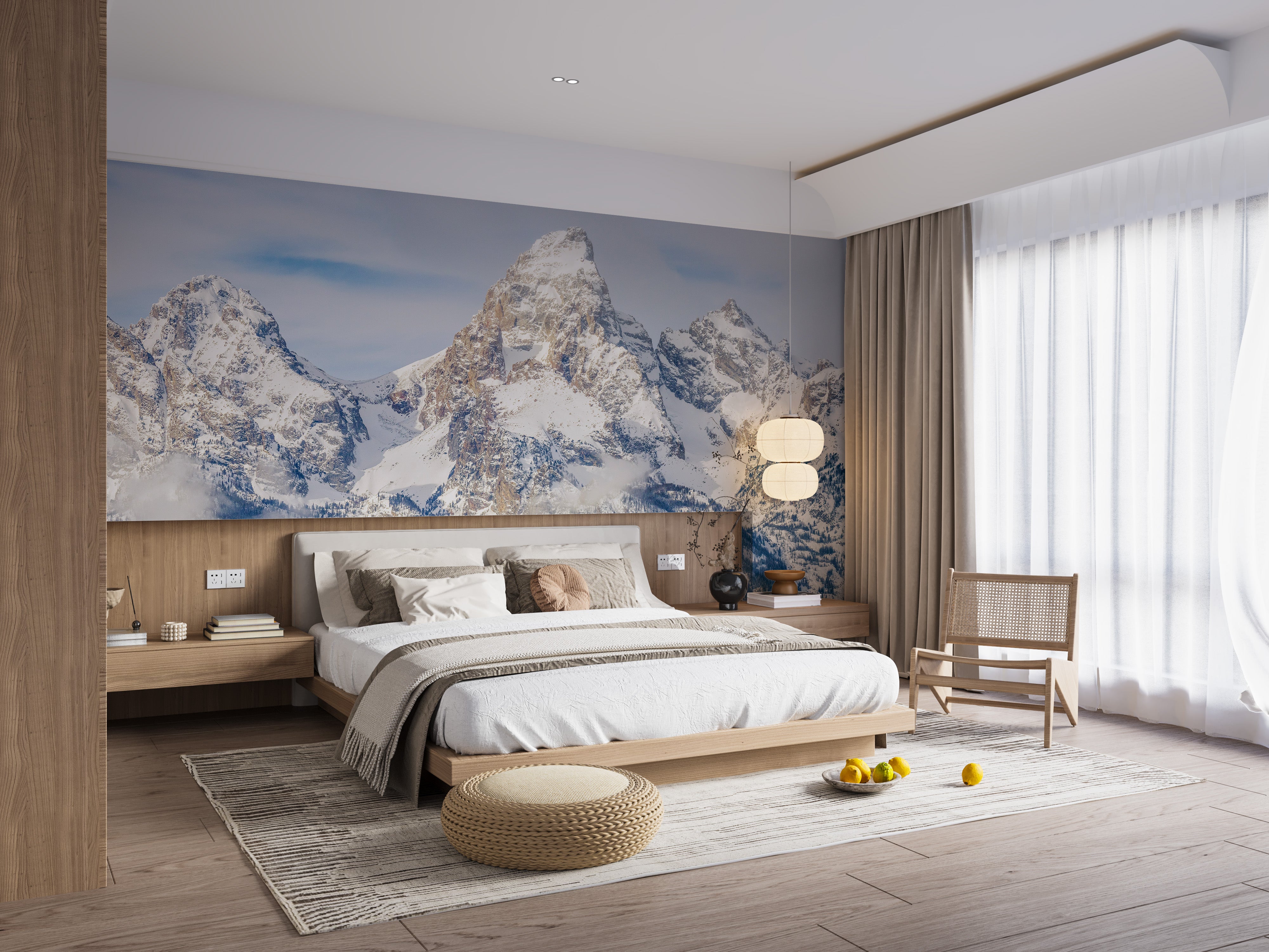 Wyoming mountain wallpaper bedrooms