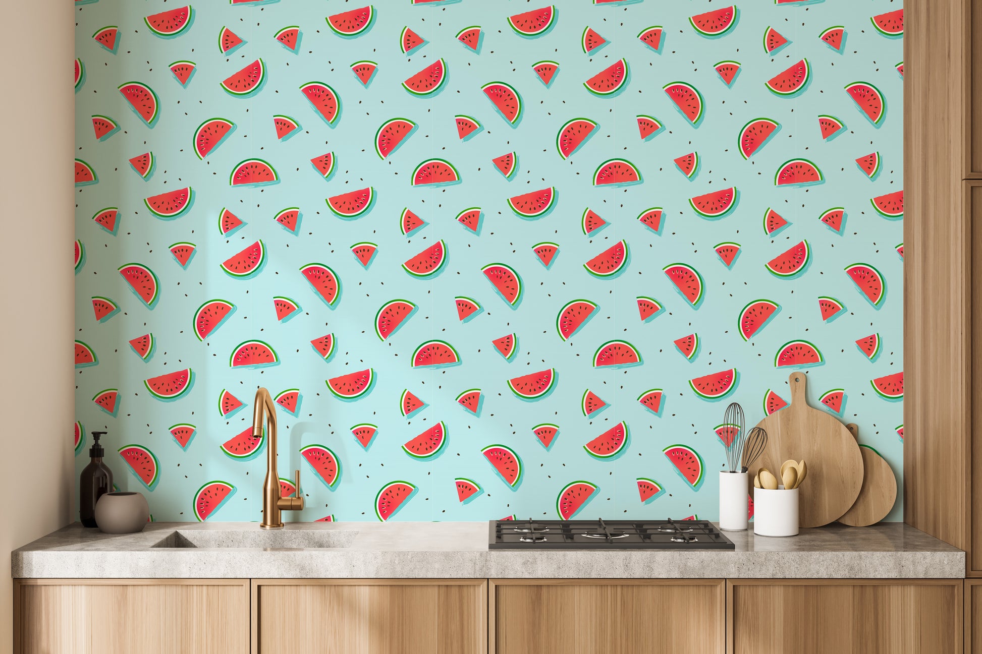 Quirky watermelon pattern wallpaper mural
