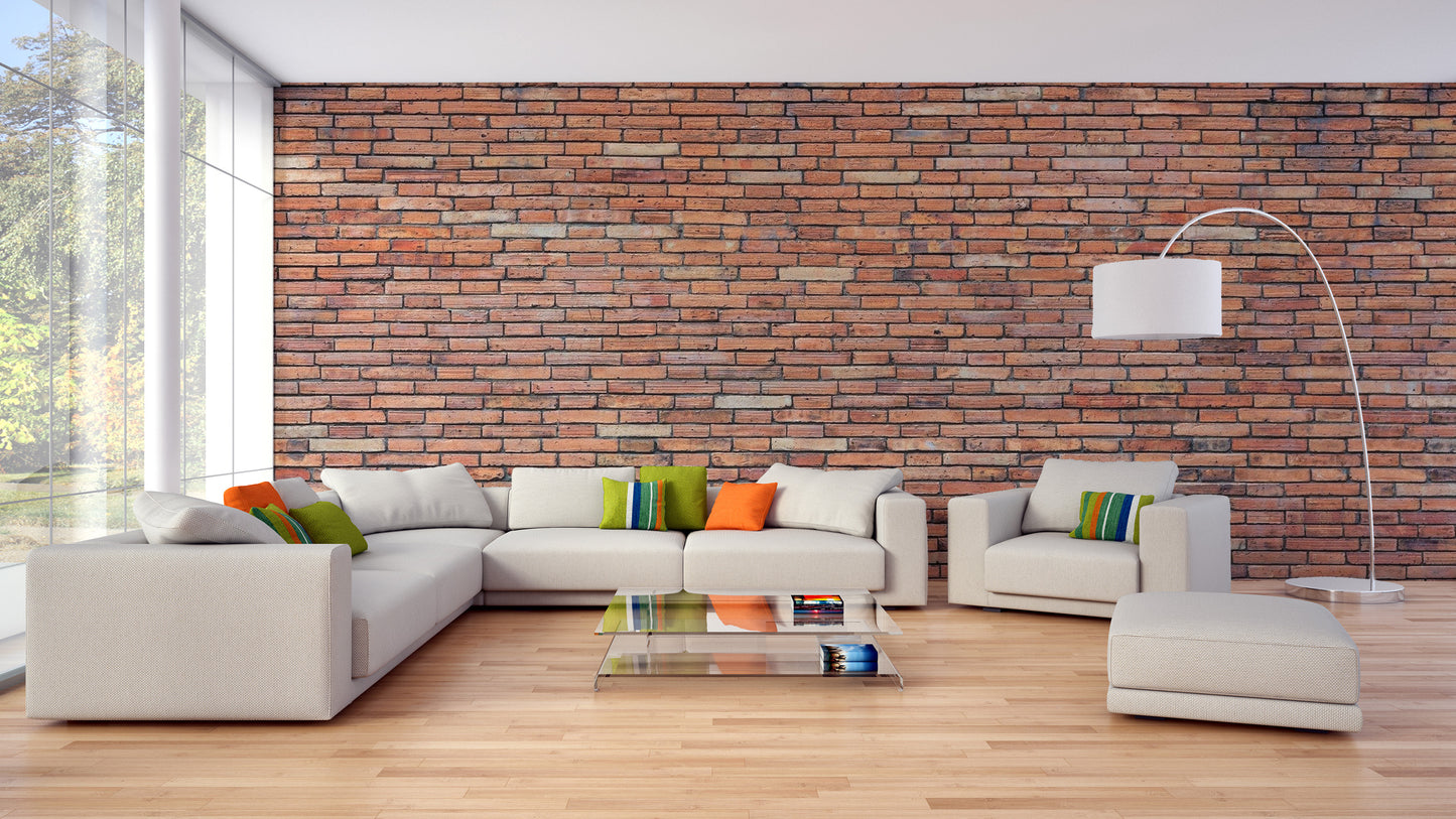 Red brick wallpaper mural design