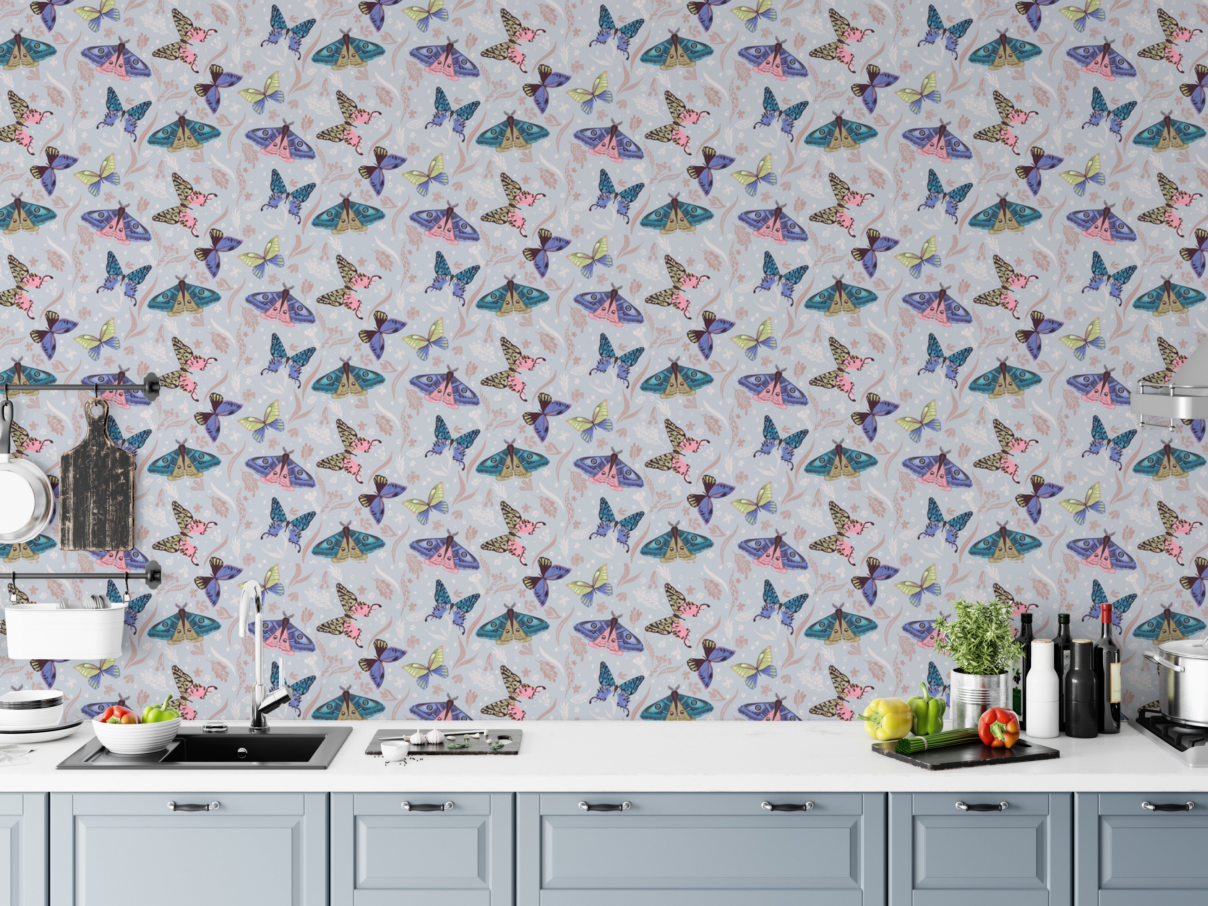 Colorful butterfly mural for fresh and creative wall decor.
