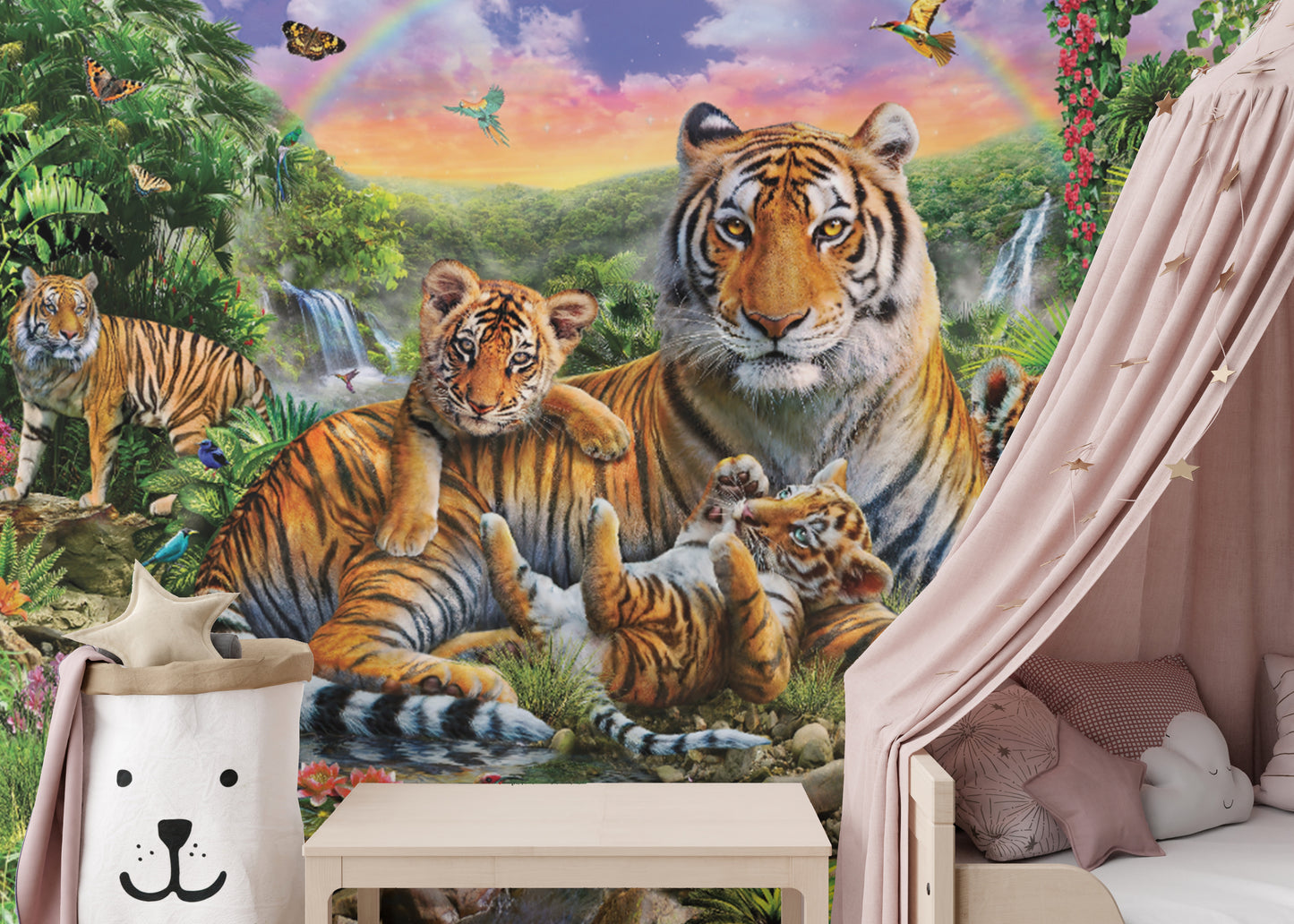 Powerful Tiger Scene Wall Design
