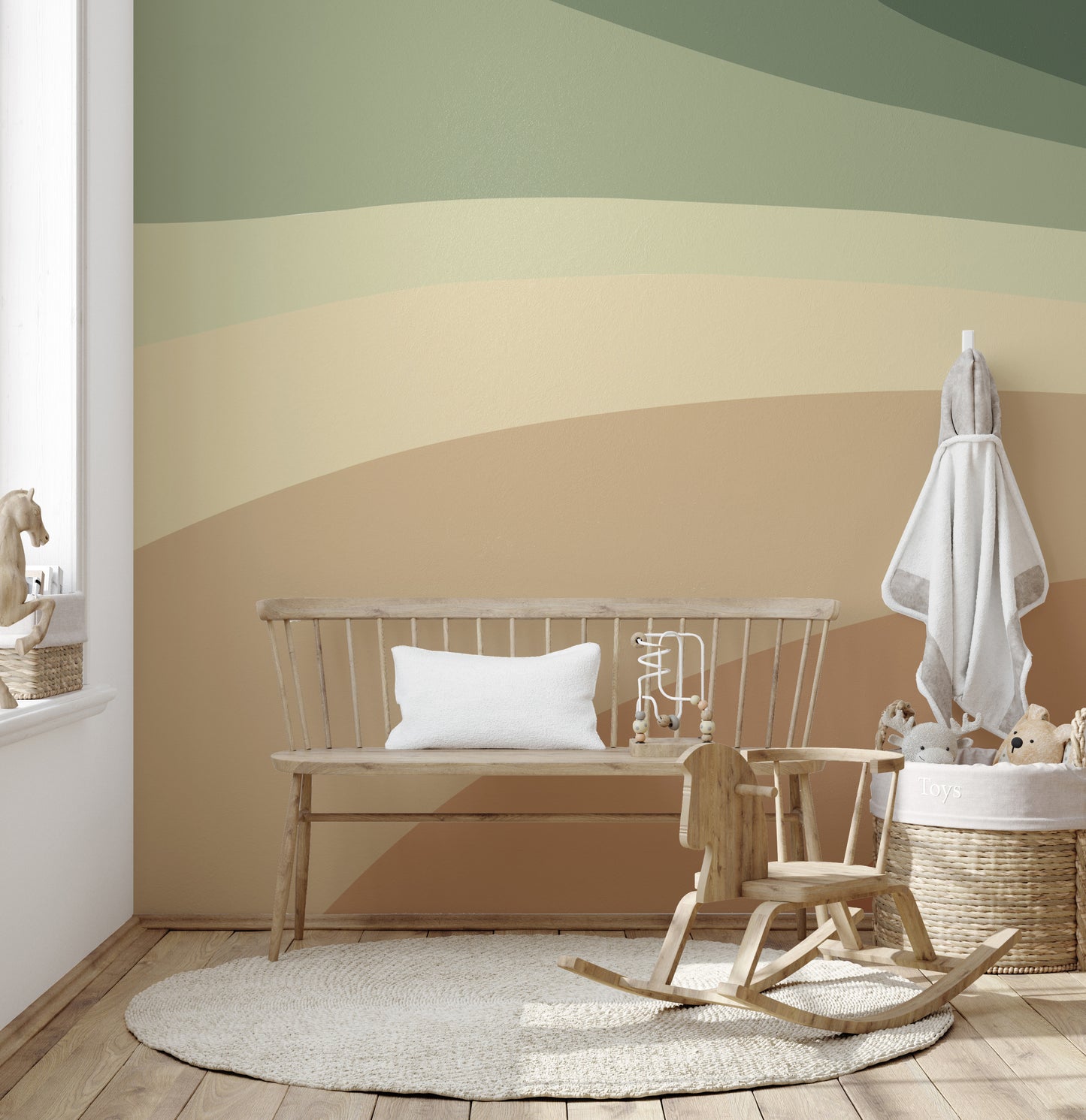 Elegant warm spectrum wallpaper mural with soft hues