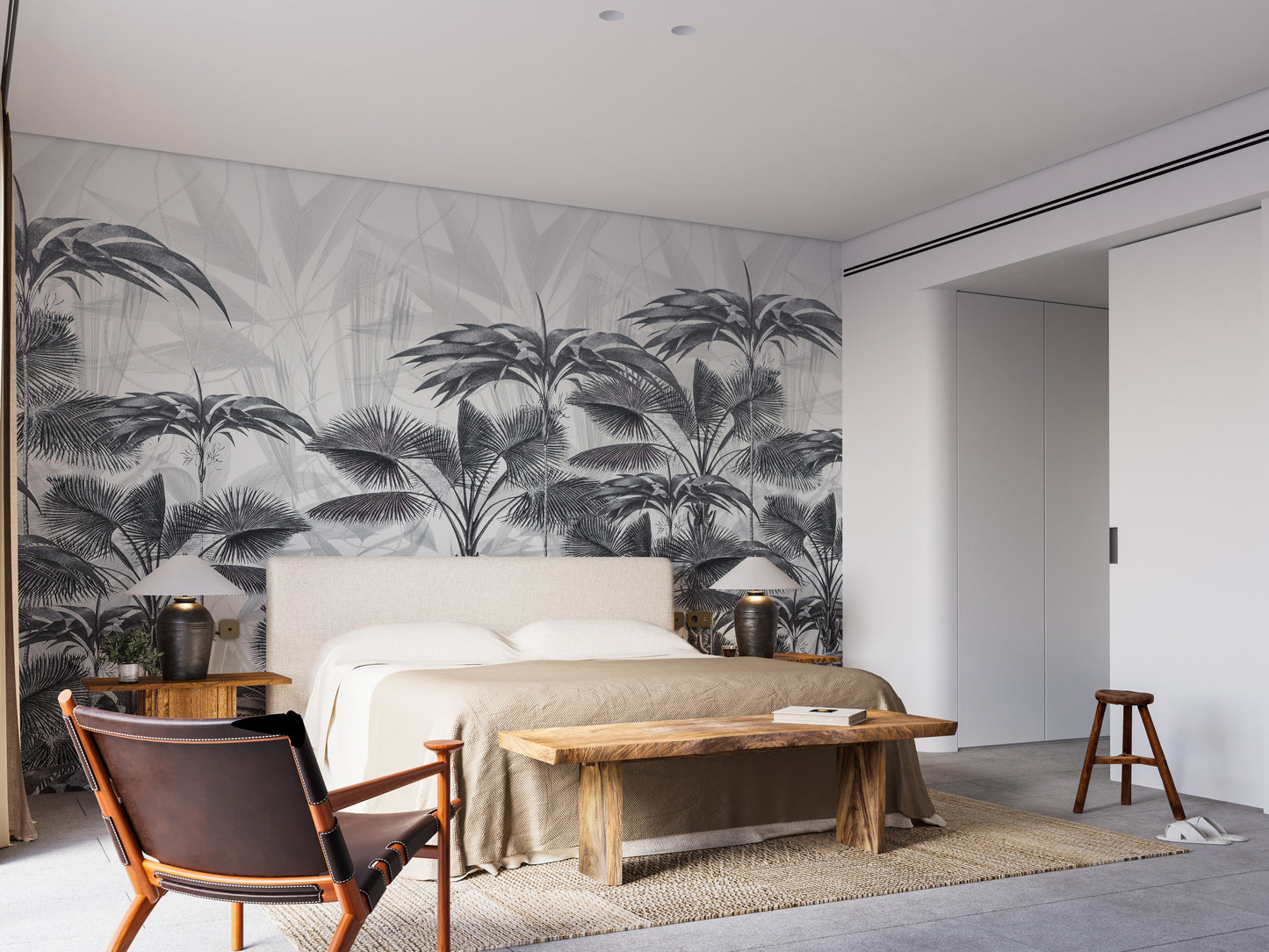 Bushy Tranquil Palms Wallpaper Murals