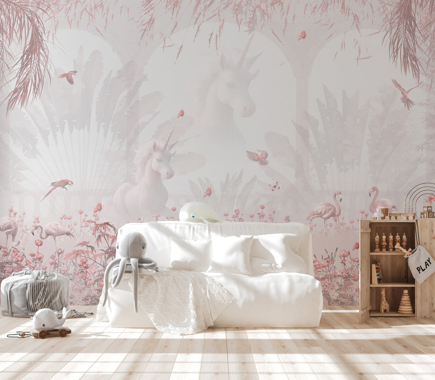 Serenity Blush Forest Mural