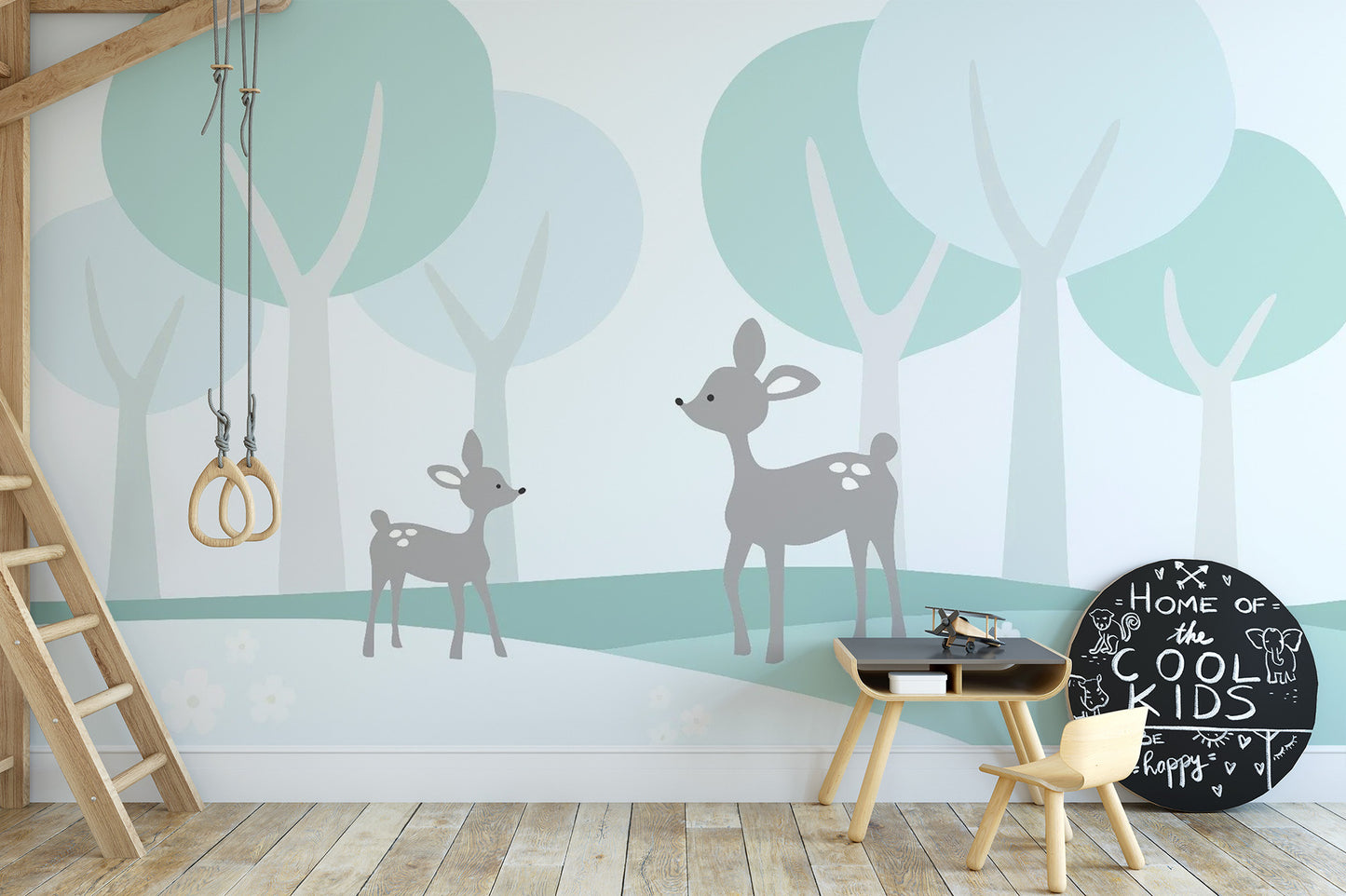 Nursery Area Fawn in Forest Wallpaper Mural