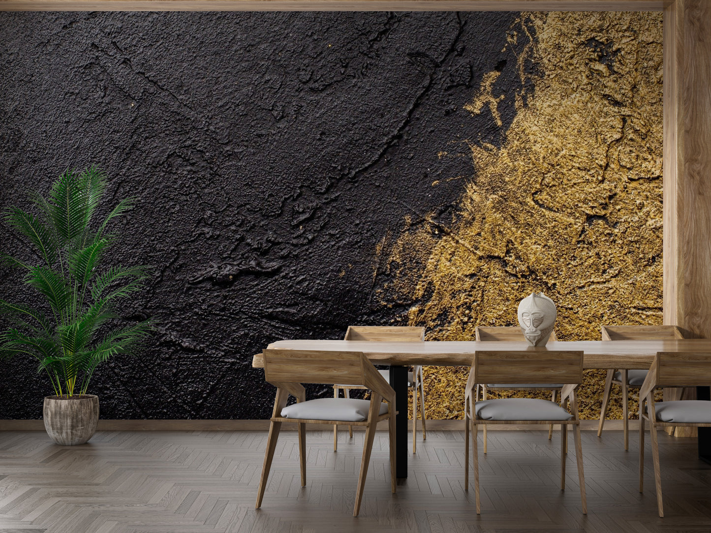 Textured Dual Tone Gold Wallpaper Mural design