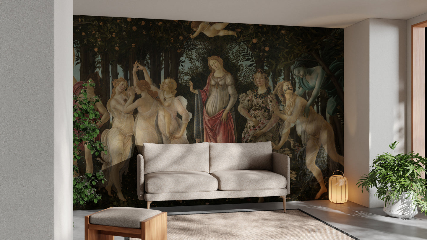 Graceful Botticelli garden mural for refined floral decor.
