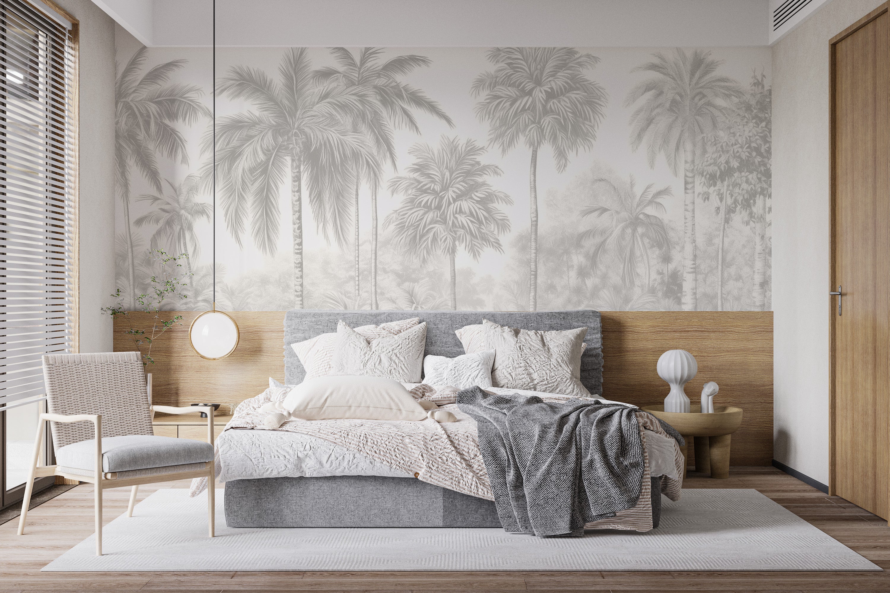 Relaxing Palm Tree Wallpaper Mural design
