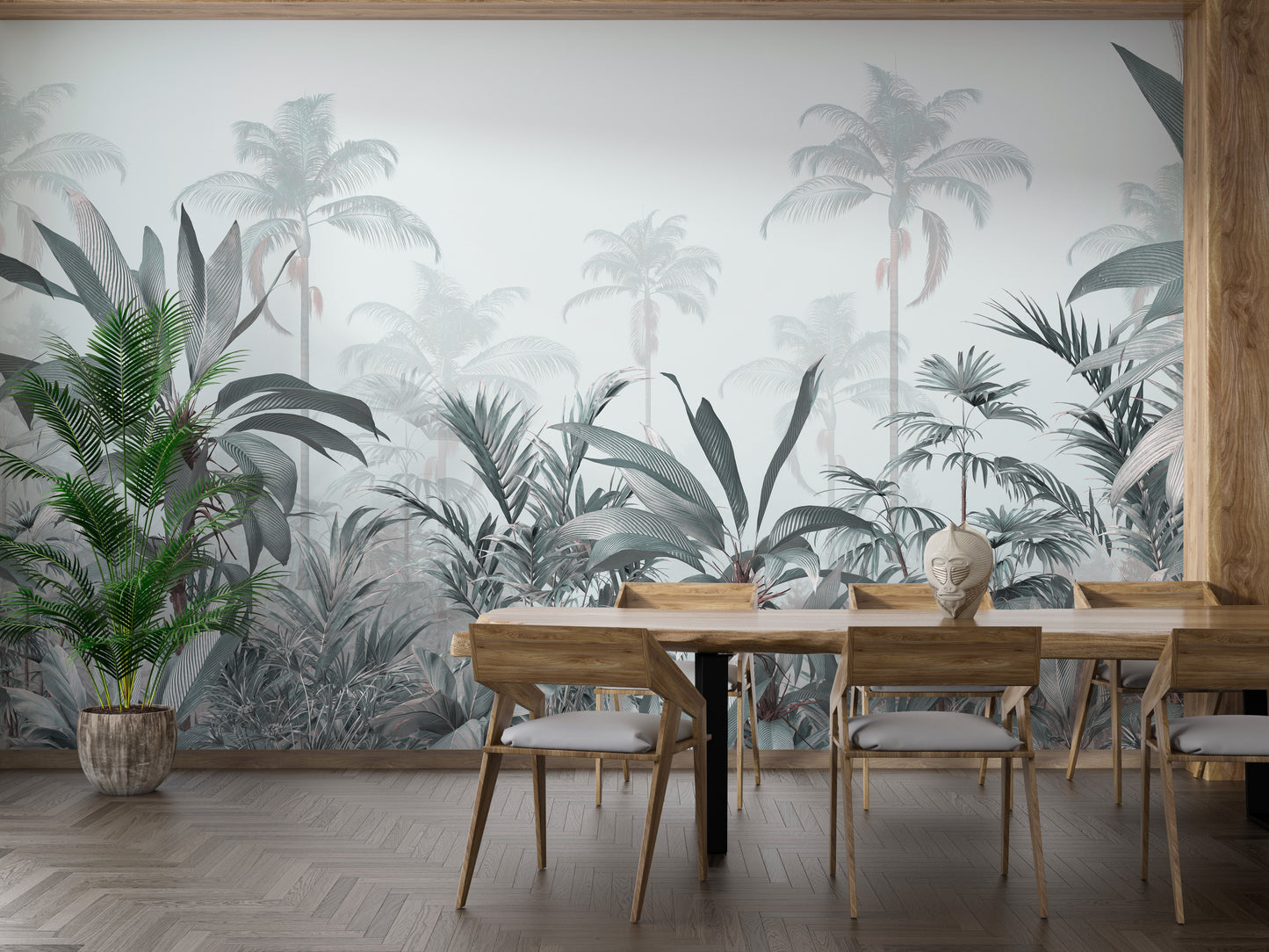 Watercolor Riverside Forest Wallpaper Mural