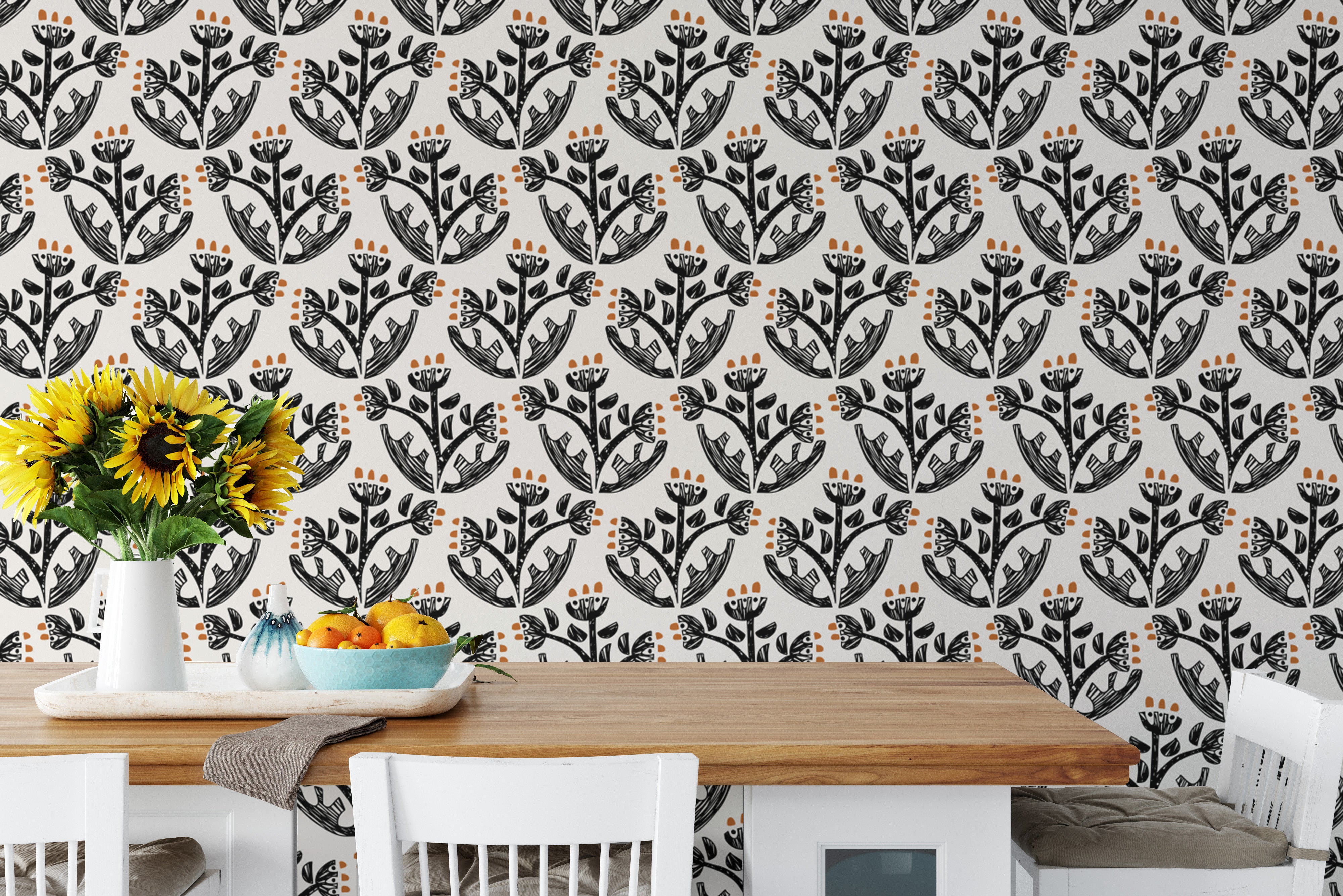 Contemporary Botanical Charm Wallpaper Mural
