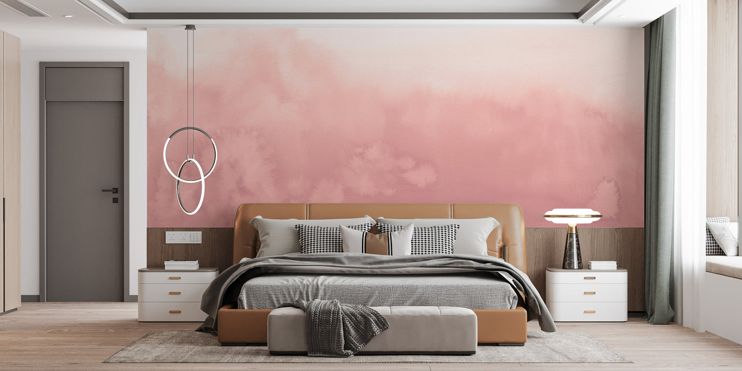 Pink Watercolour Ombre Wallpaper Mural