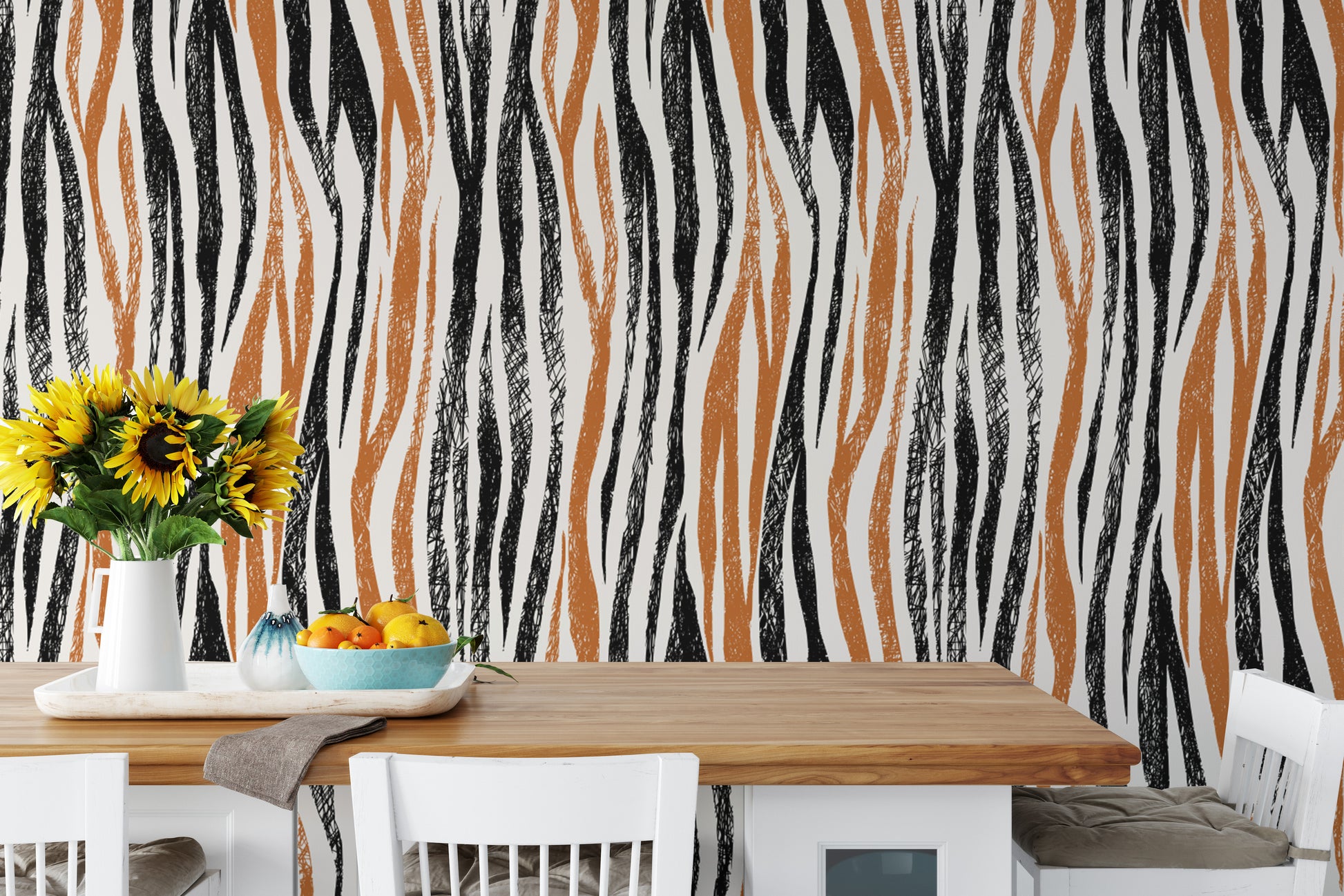 Bold and Stylish Striped Wallpaper Design
