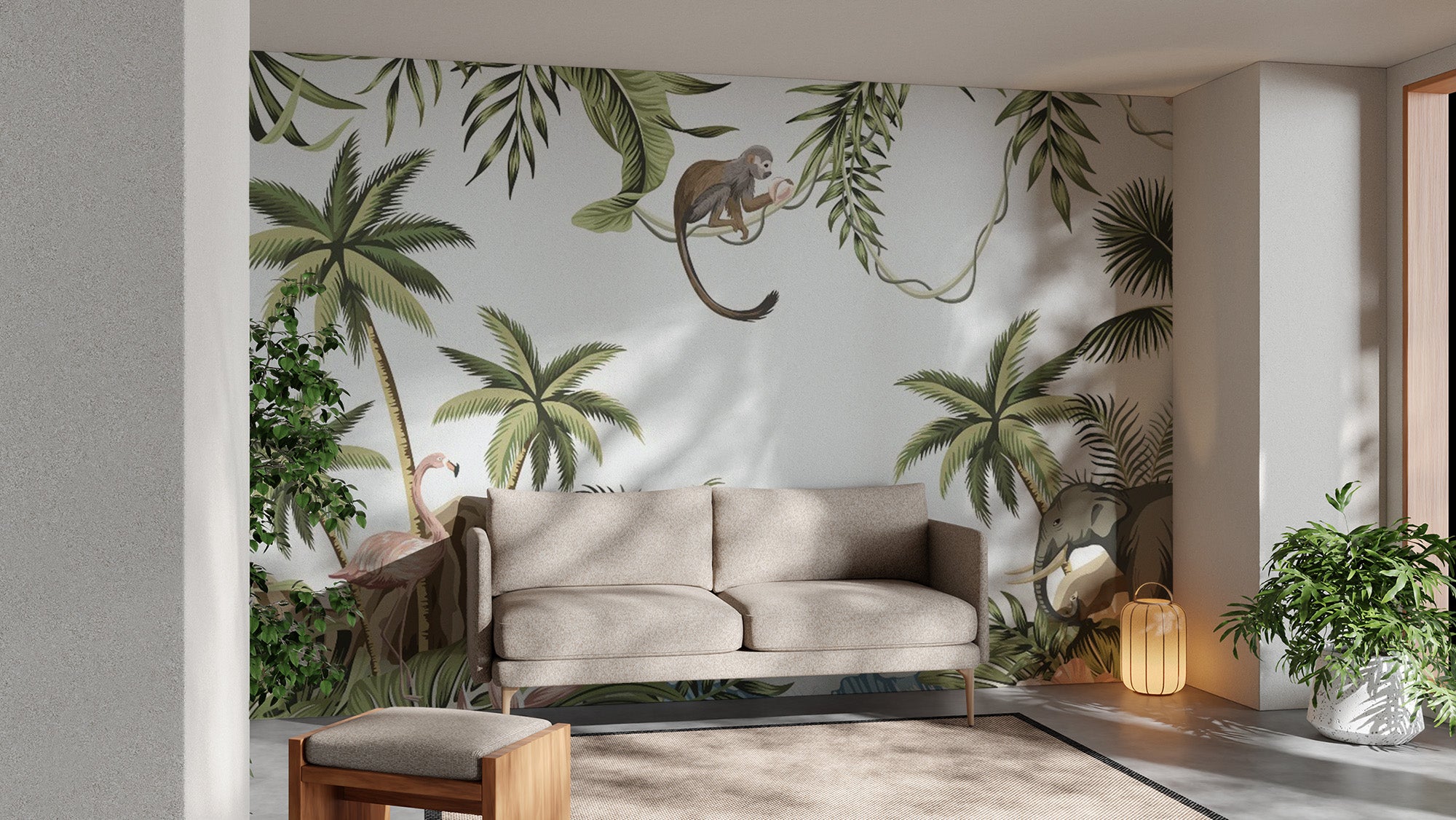 Antique Tropical Forest Wallpaper
