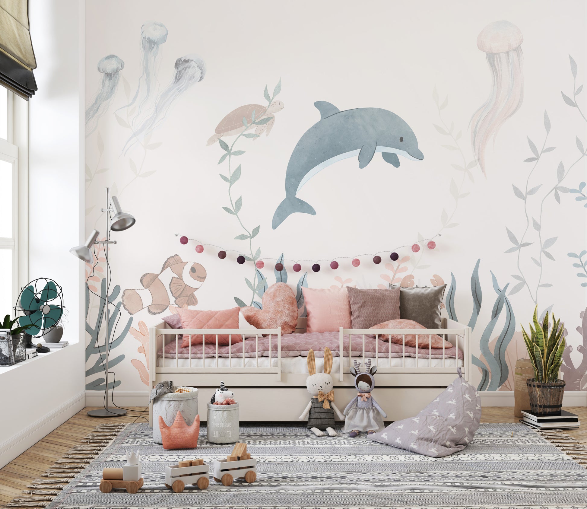 Dive into underwater wonders with a stunning wall mural