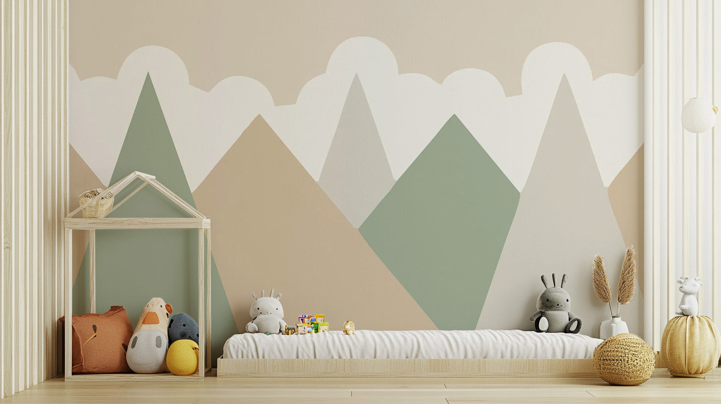 Scenic mountain mural wallpaper for nursery
