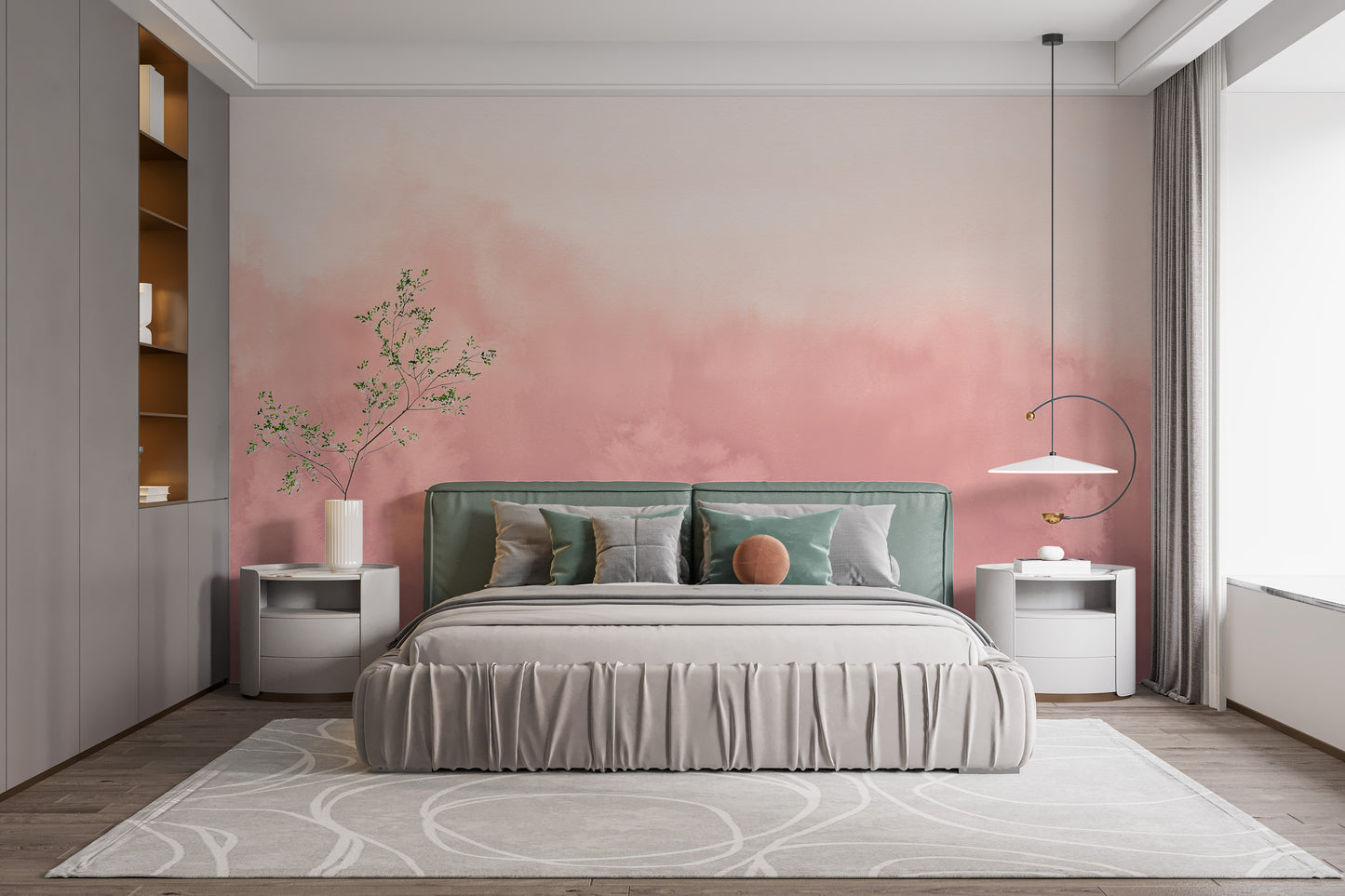 Pink Watercolor Ombre Wallpaper for Walls