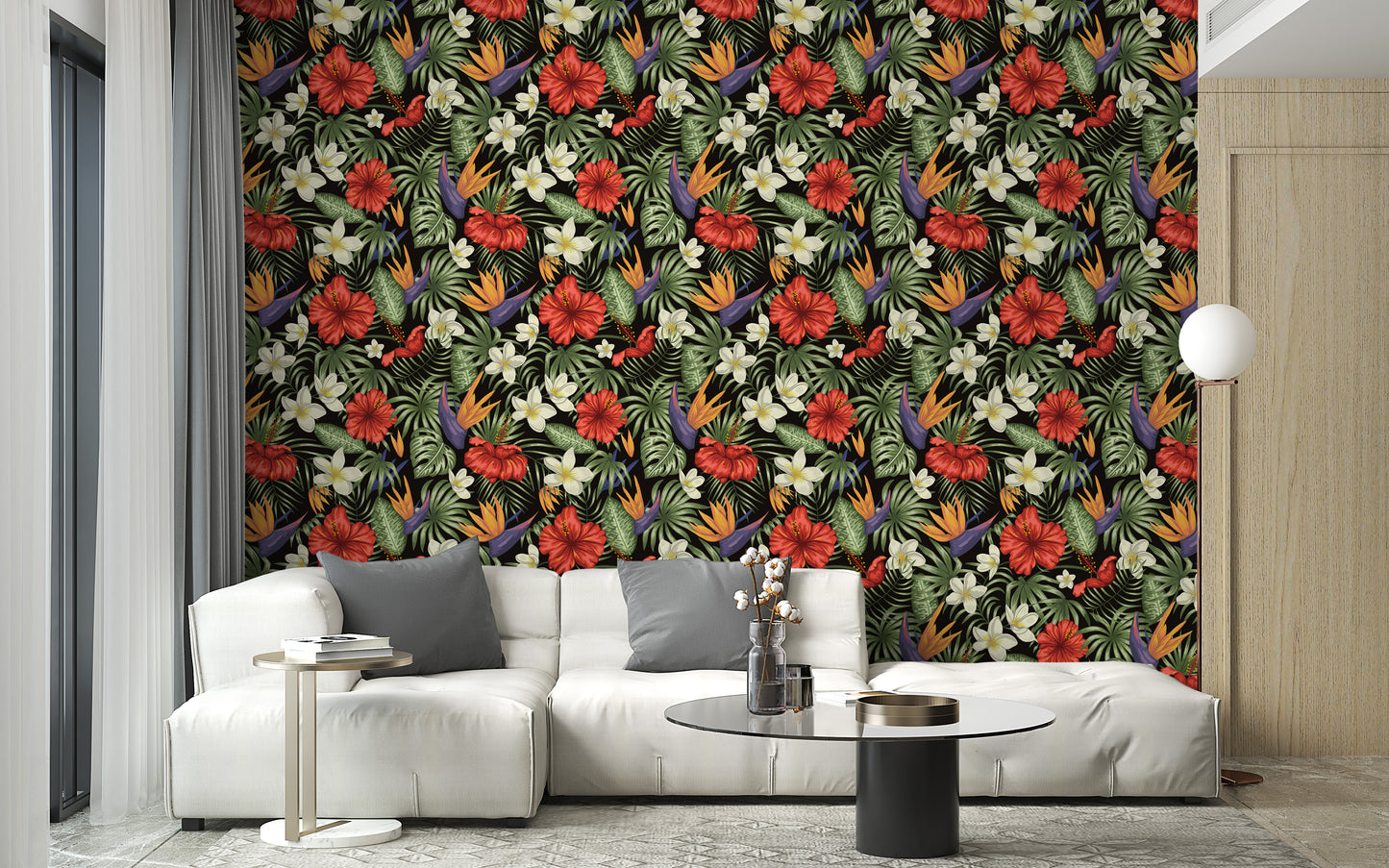 Exotic garden wallpaper with vibrant colors
