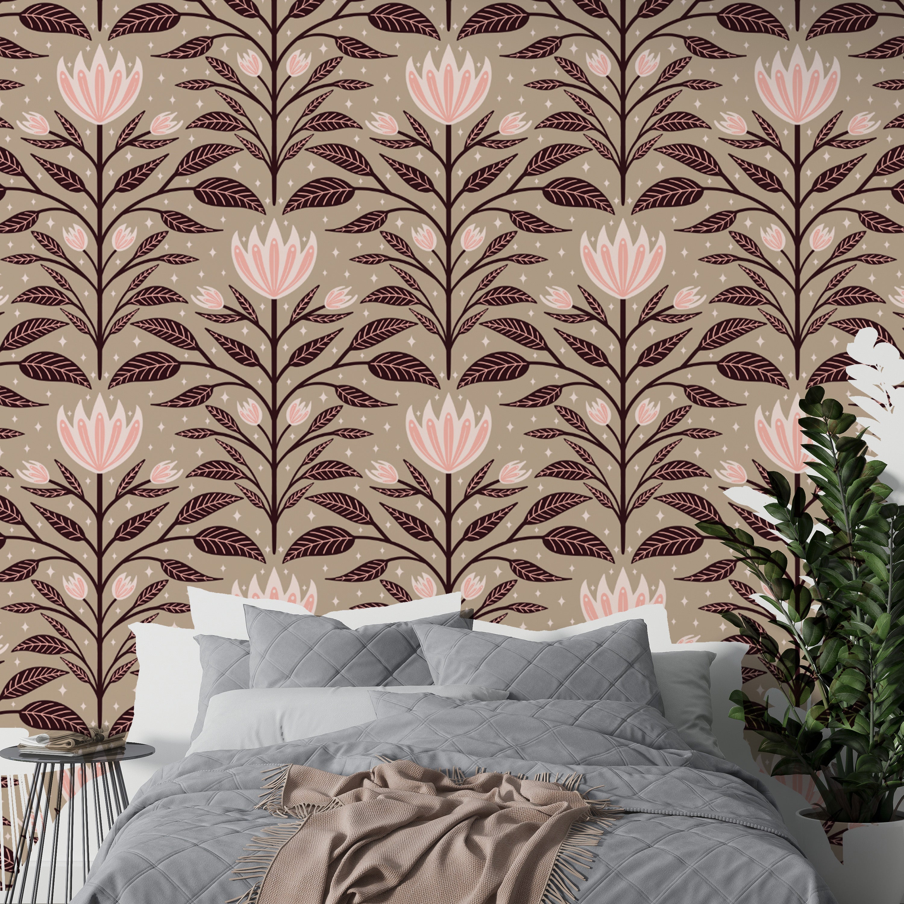 Bold diamond bloom mural for dramatic and stylish interiors.
