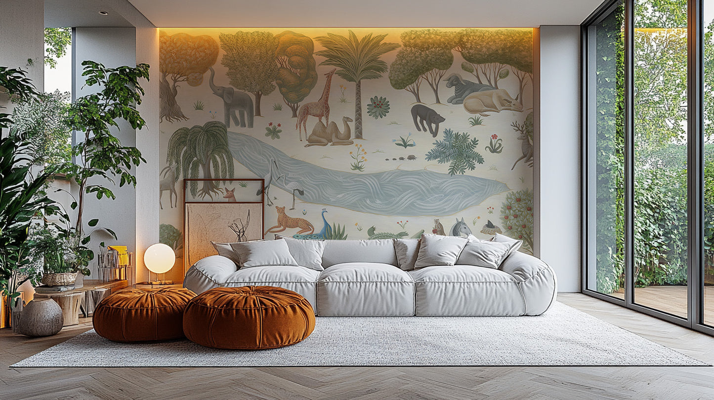 Safari whispers wallpaper mural for interiors