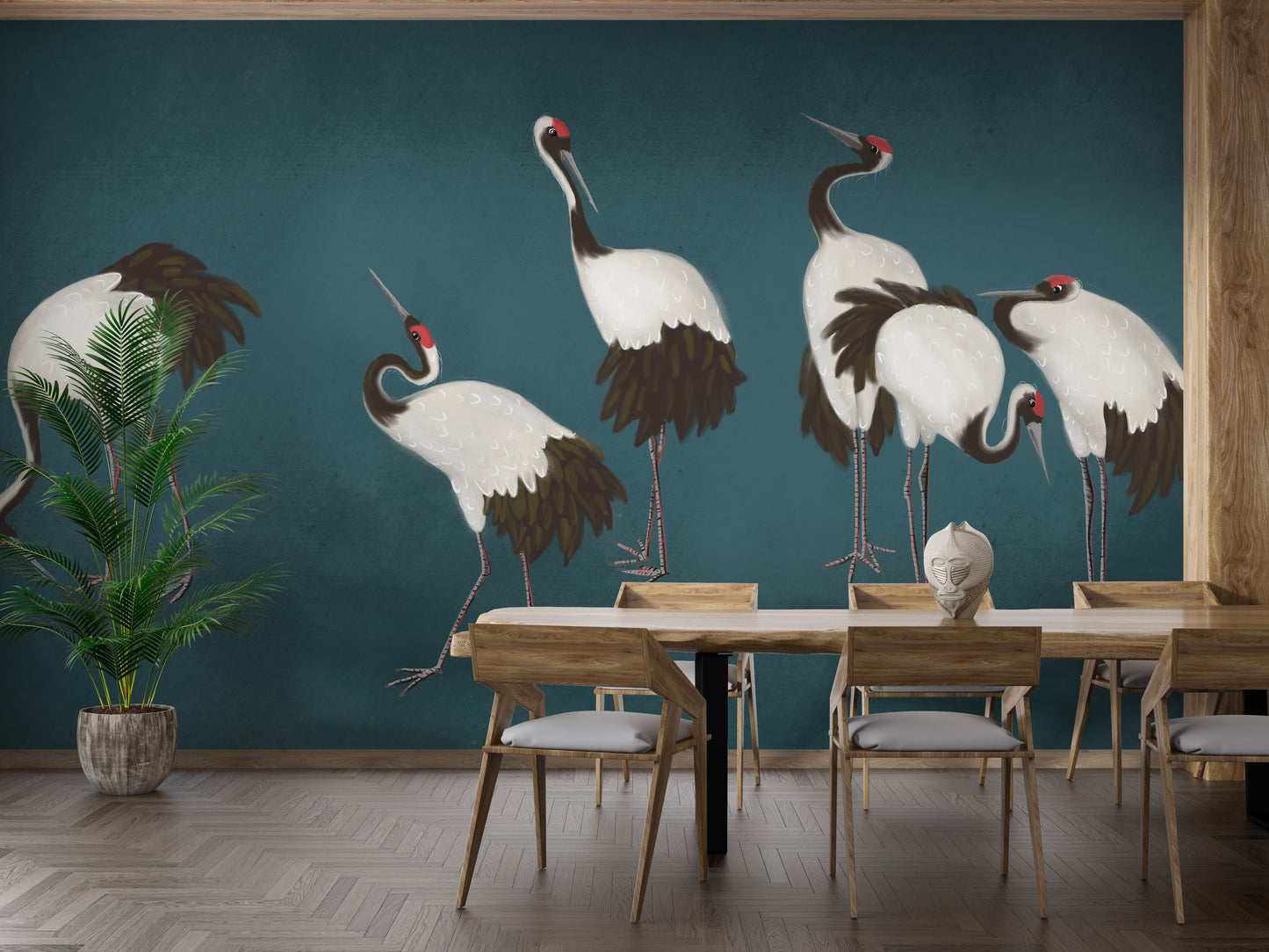 Elegant Crane Wall Mural