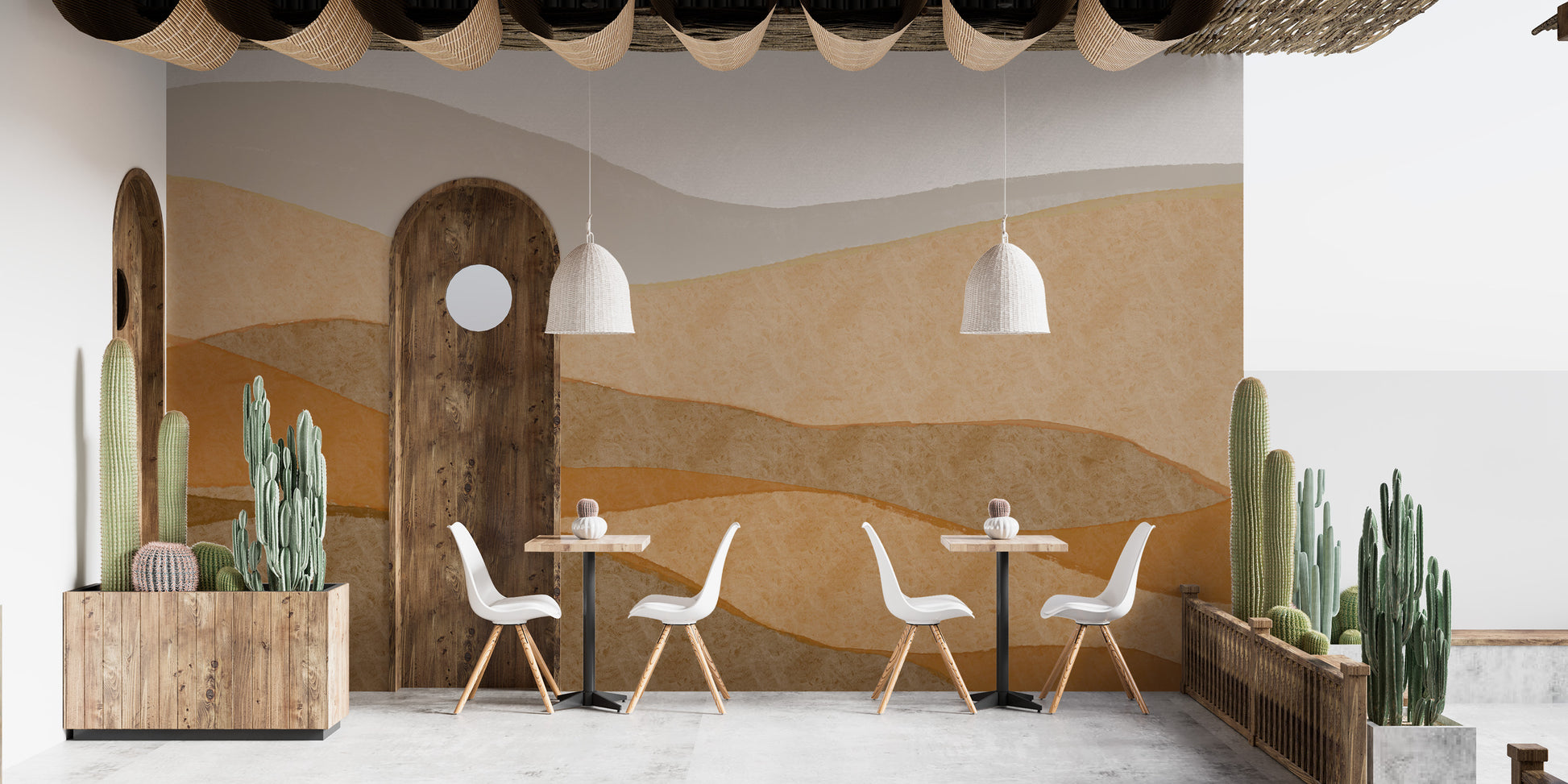 Artistic sandy terrain mural for modern decor