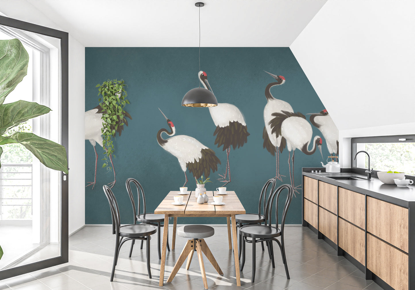 Elegant Crane Wall Mural